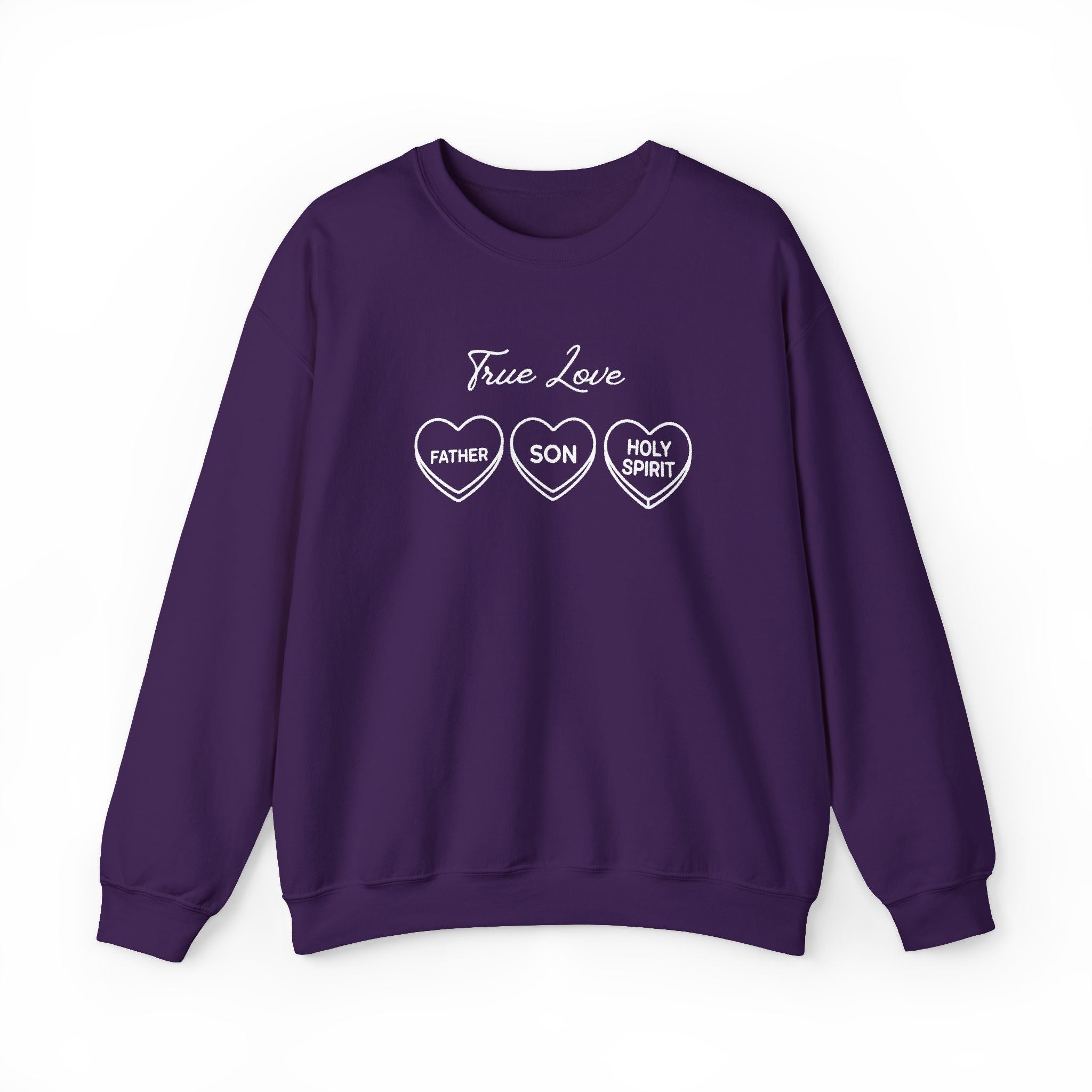 True Love Hearts Faith Sweatshirt | Father Son Holy Spirit Faith Crewneck