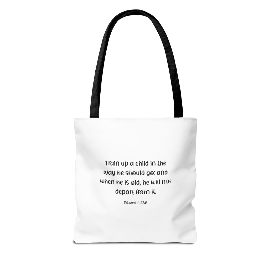Christian Teacher Tote Bag – Proverbs 22:6 Bible Verse – Teacher Appreciation Gift