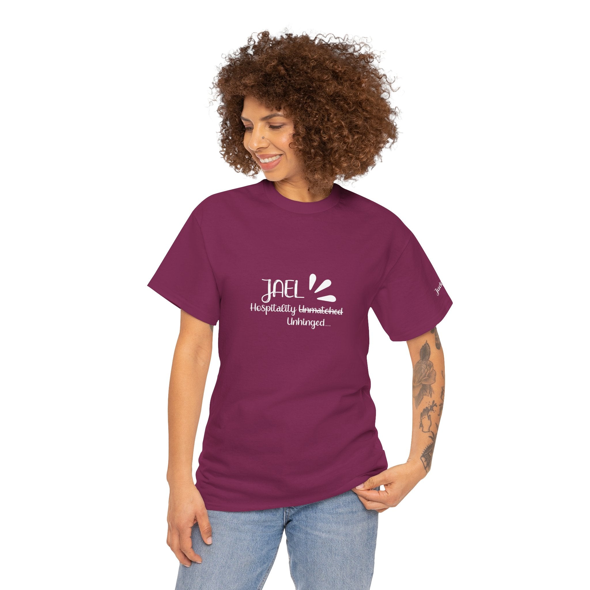 Jael Shirt – “Hospitality Unhinged” Funny Christian Tee