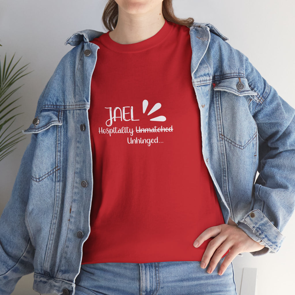 Jael Shirt – “Hospitality Unhinged” Funny Christian Tee