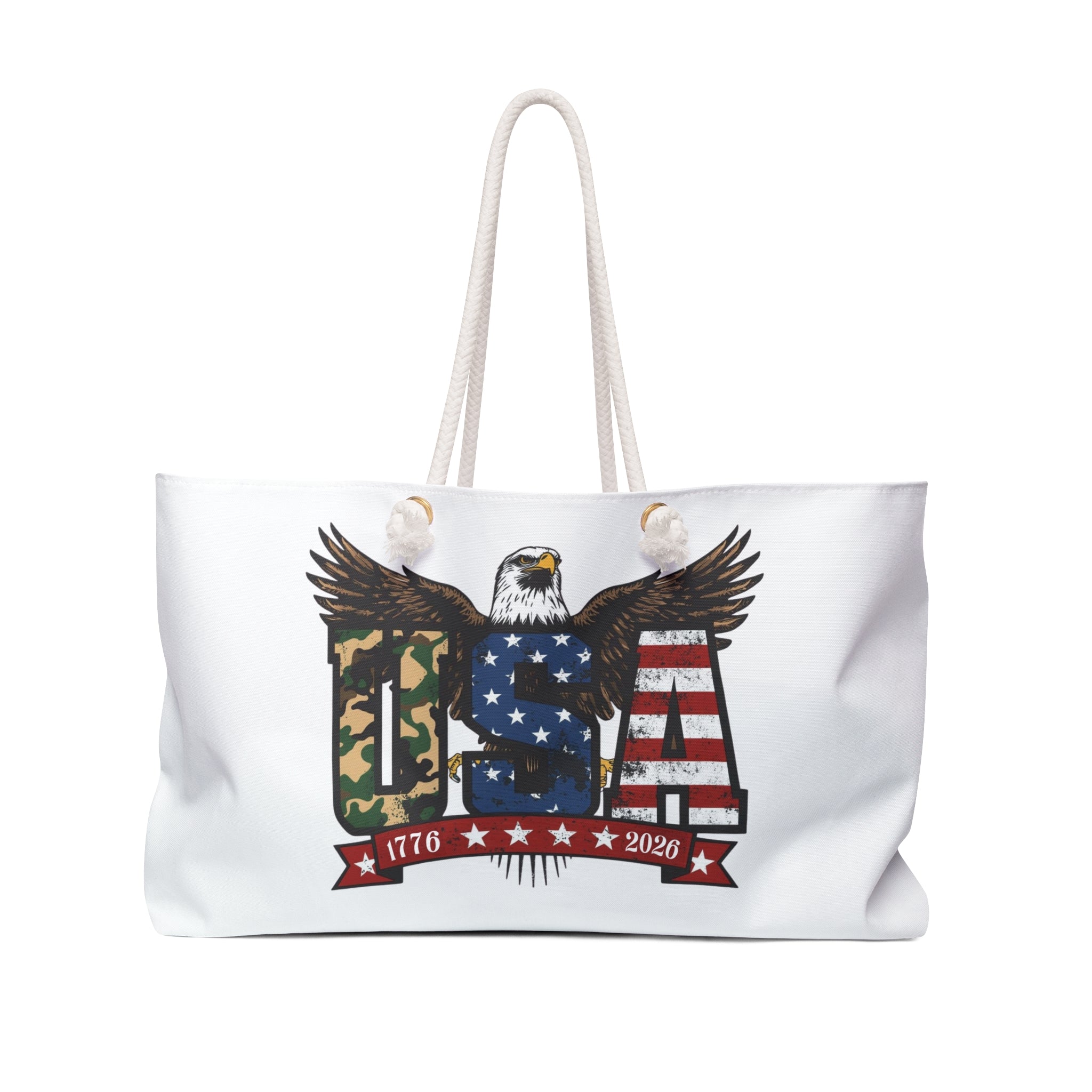 USA Bald Eagle Weekender Bag Patriotic American Flag Travel Tote 1776