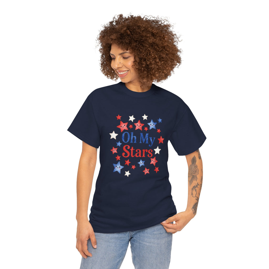 Oh My Stars T-Shirt - Patriotic Red White and Blue Women's Tee