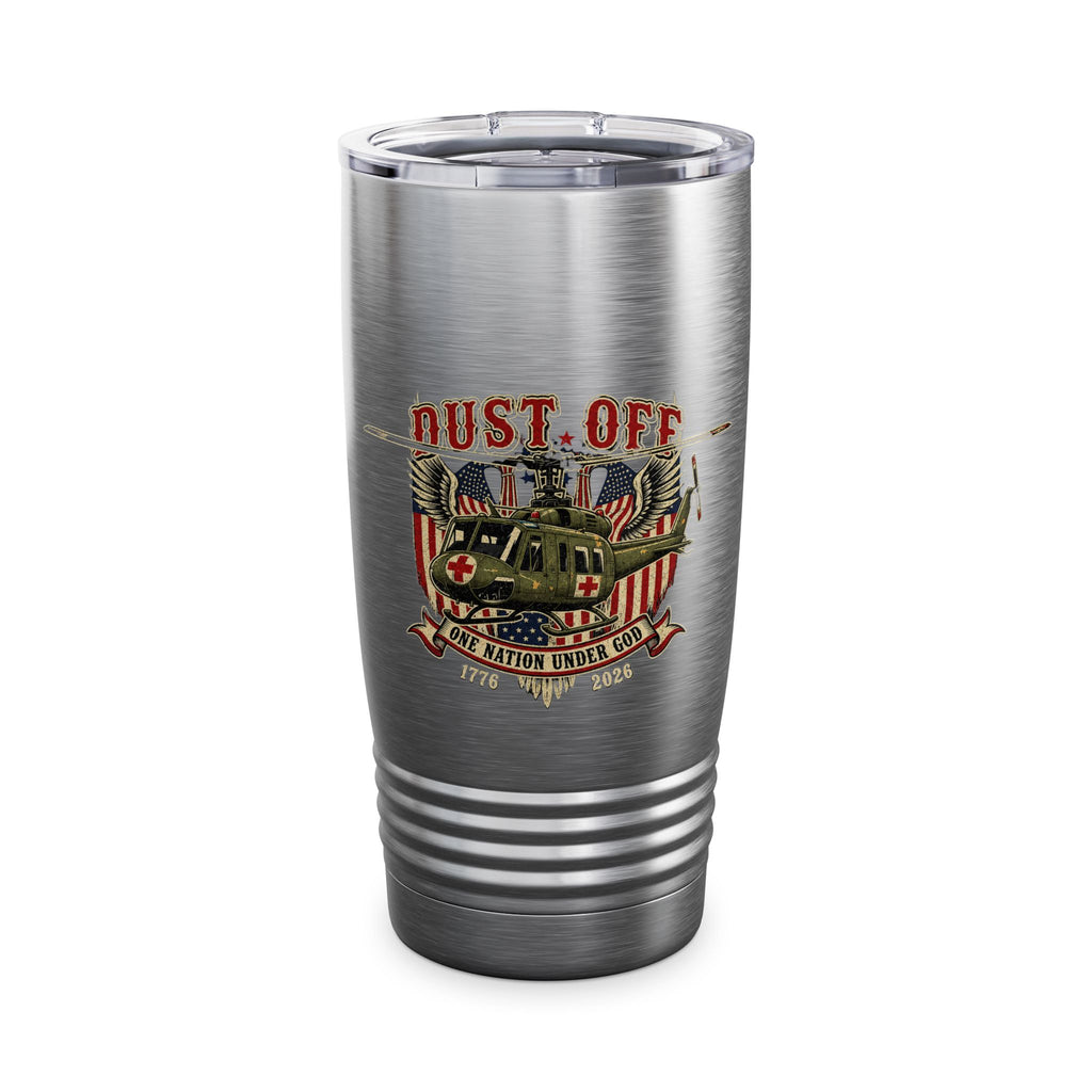 Dust Off Military Helicopter Tumbler — 20oz Patriotic Army Medevac Gift for Veterans