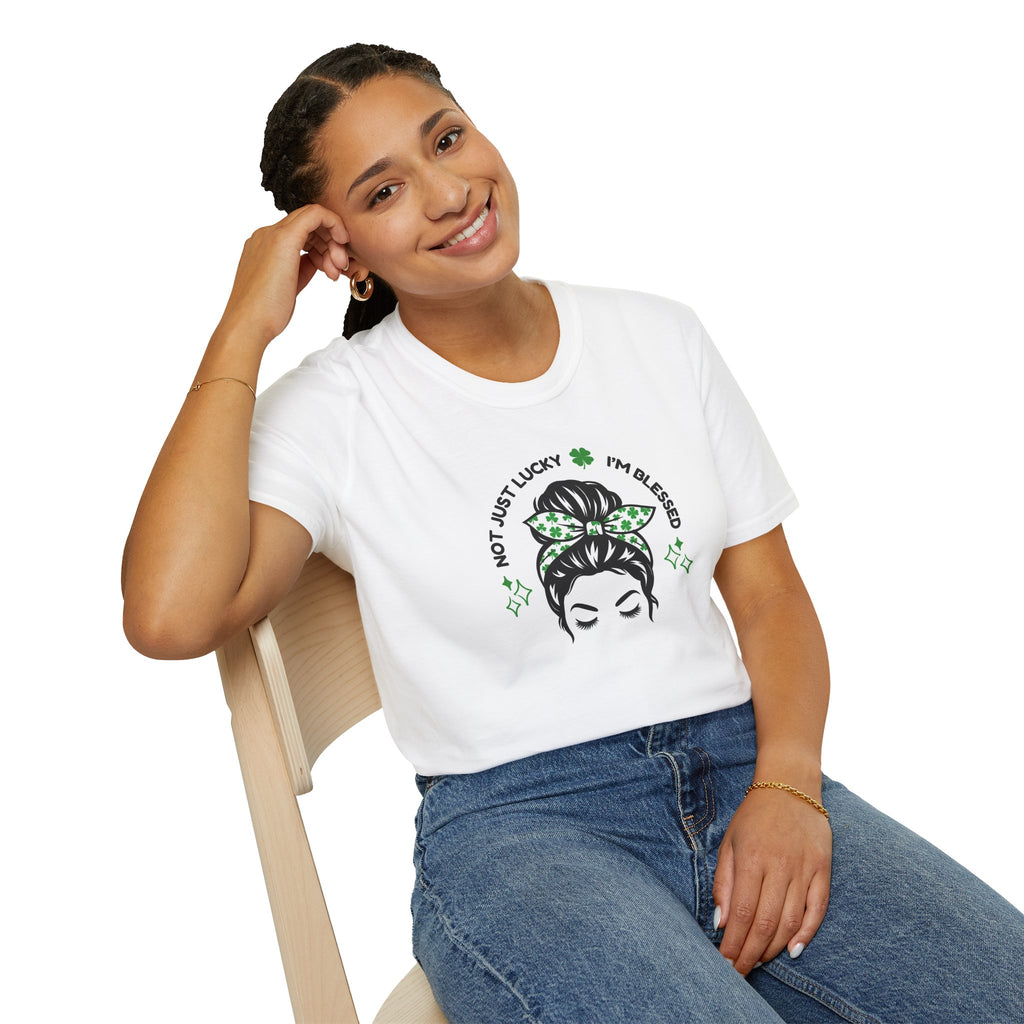 Not Just Lucky - Blessed St Patrick's Day Unisex Softstyle T-Shirt