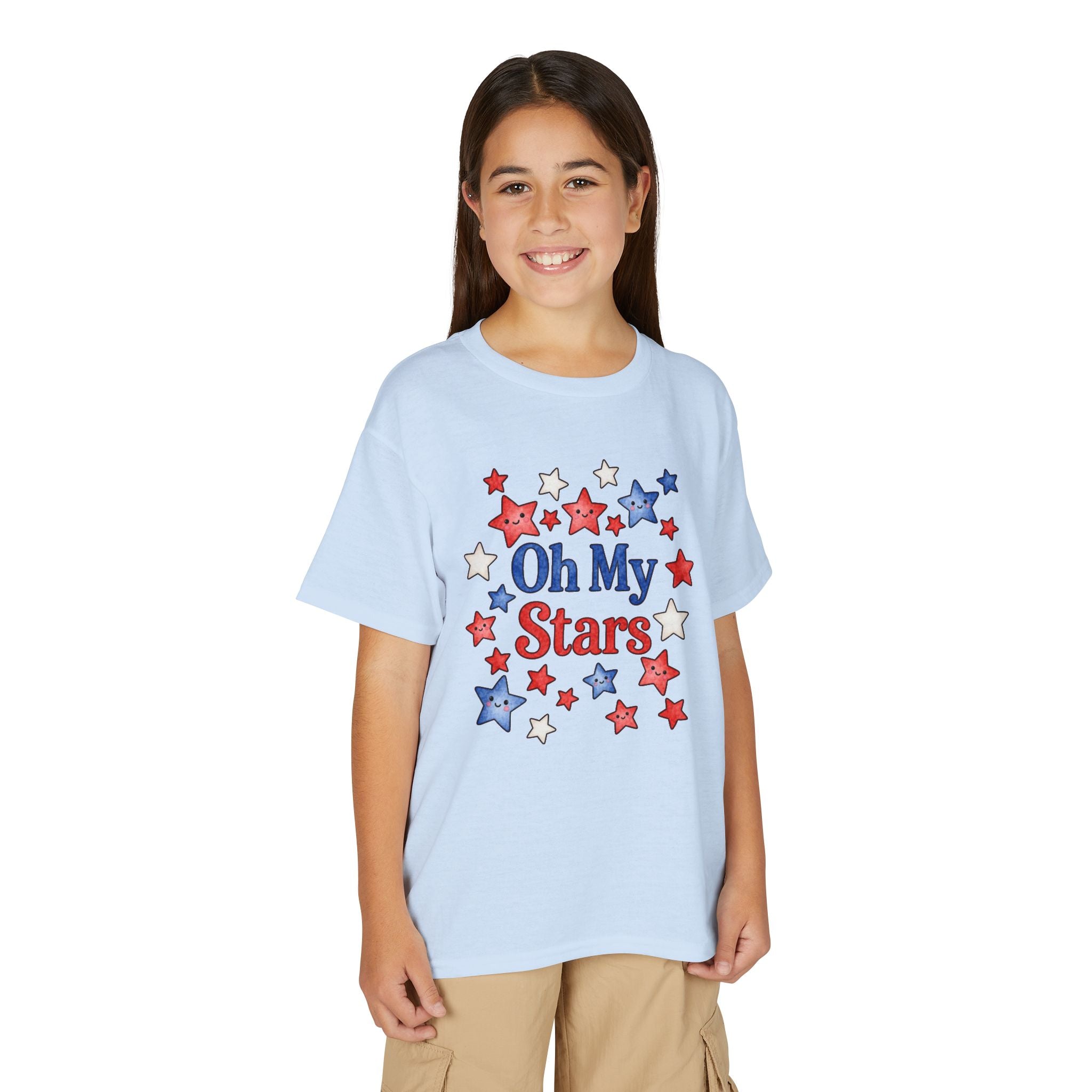 Oh My Stars Kids T-Shirt - Patriotic Red White and Blue Children's 4th of July Tee