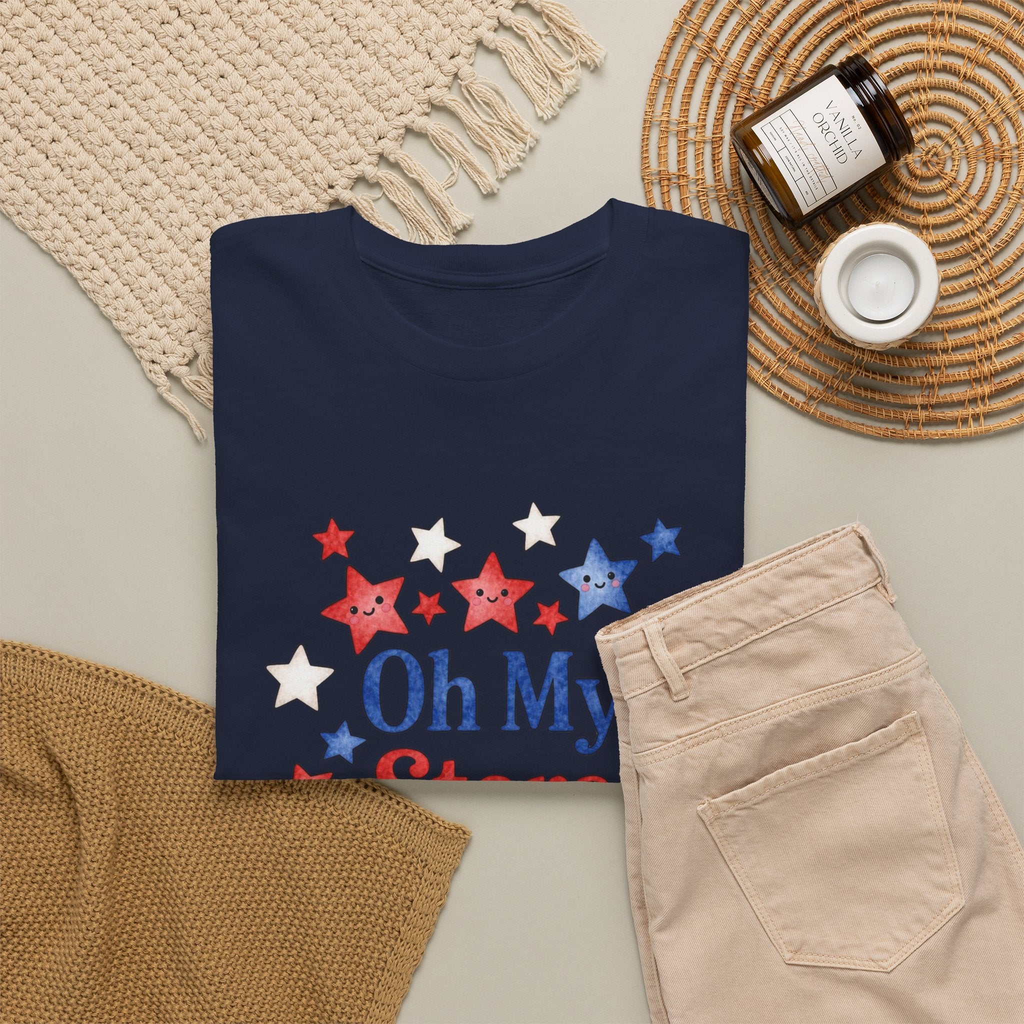 Oh My Stars T-Shirt - Patriotic Red White and Blue Women's Tee