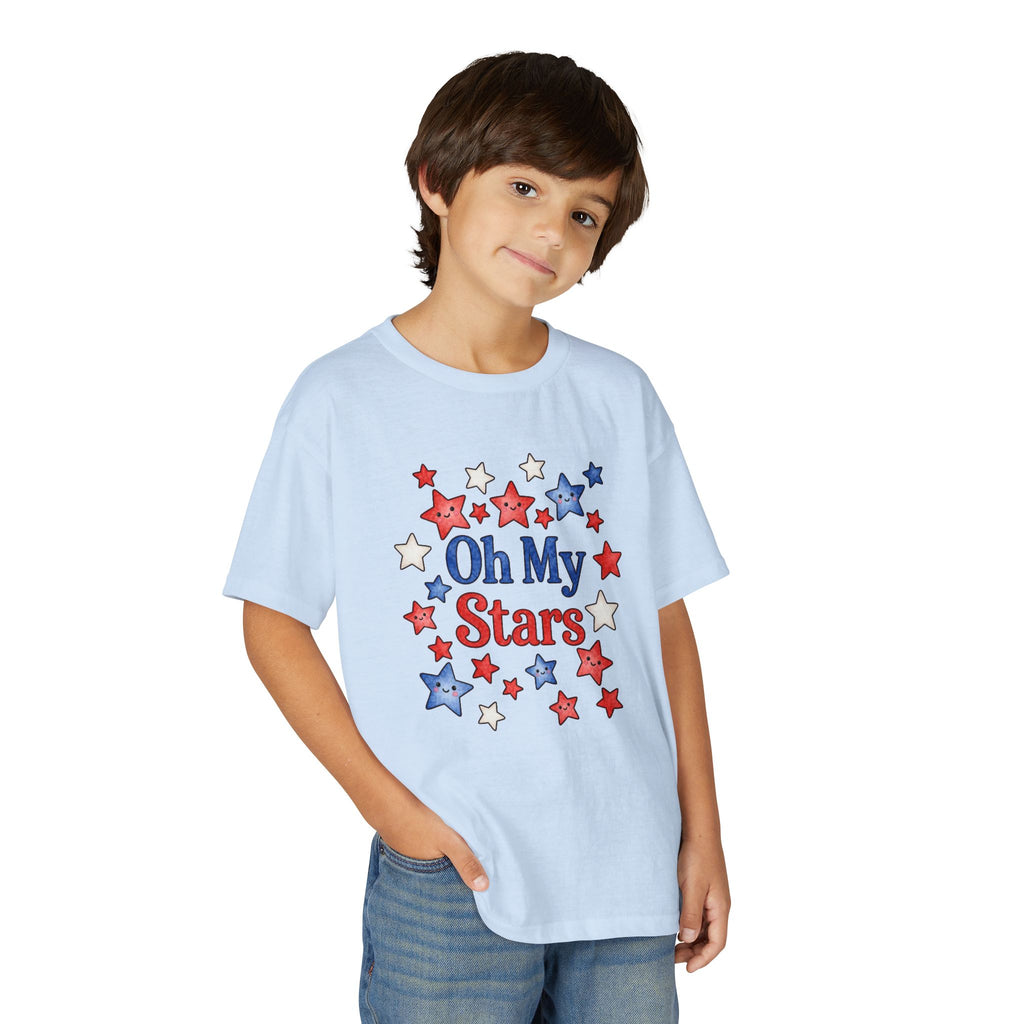 Oh My Stars Kids T-Shirt - Patriotic Red White and Blue Children's 4th of July Tee