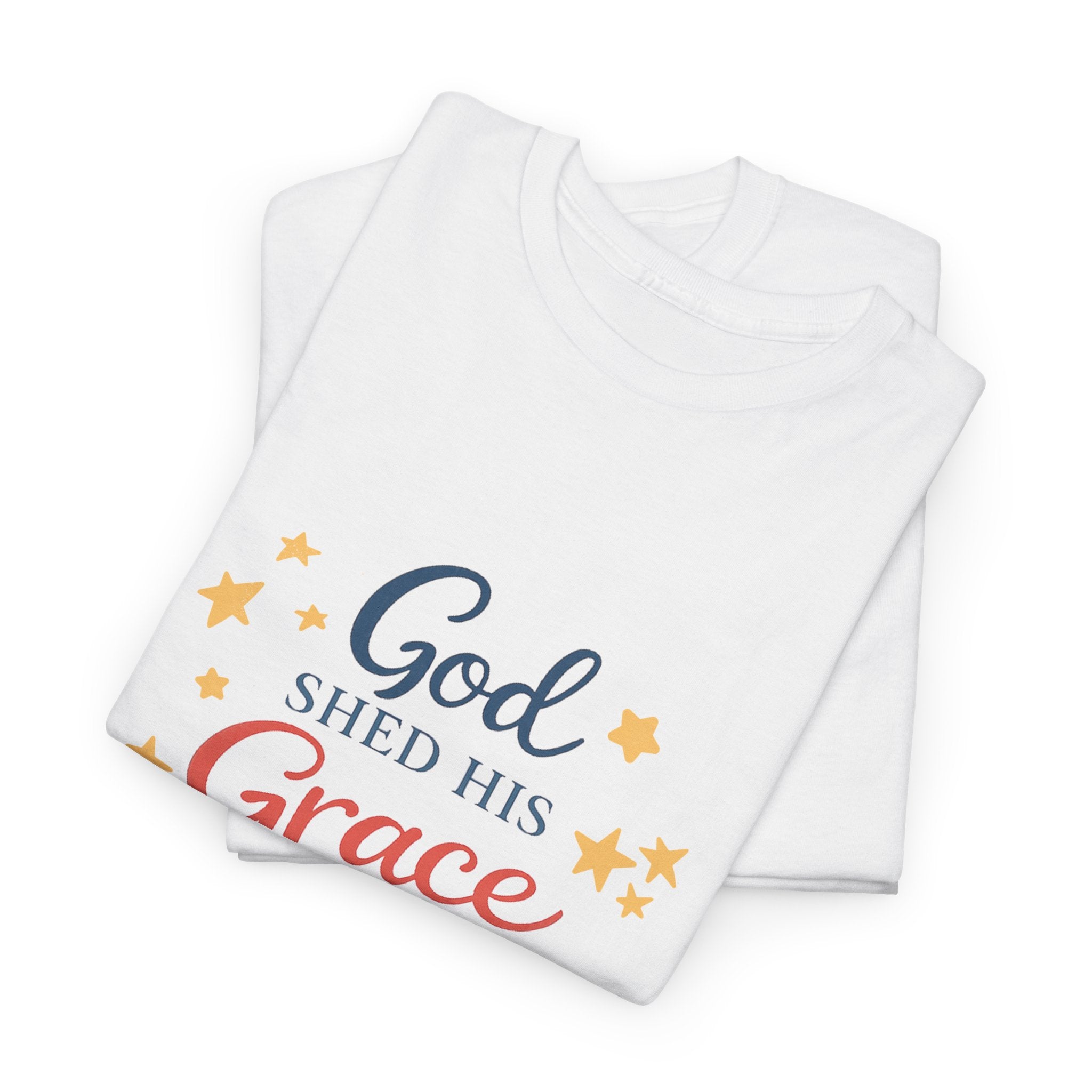 God Shed His Grace on Thee T-Shirt - Patriotic Christian Tee Red White and Blue