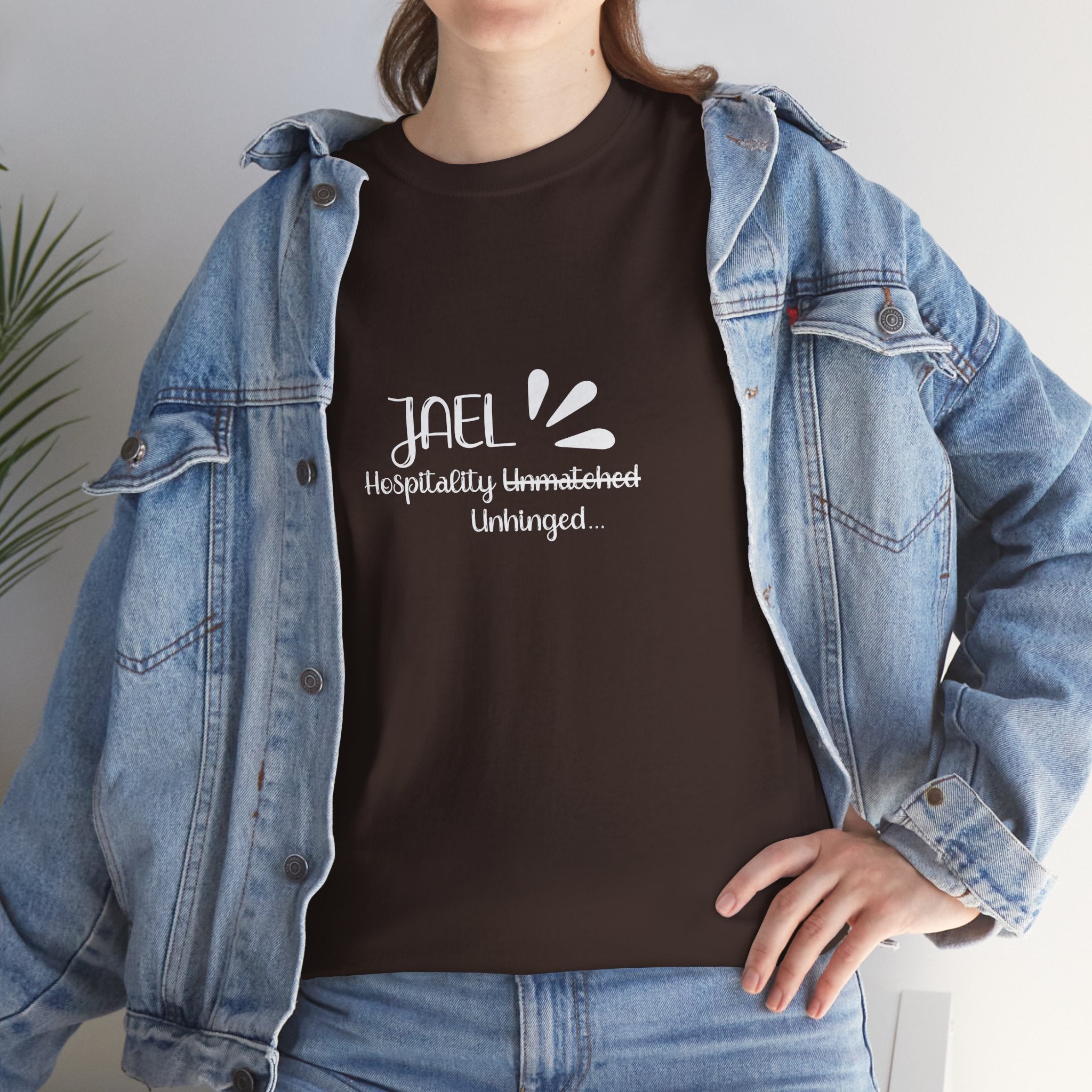 Jael Shirt – “Hospitality Unhinged” Funny Christian Tee