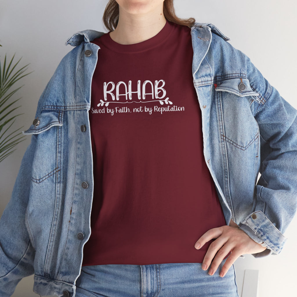 Rahab Shirt – Saved by Faith, Not Reputation – Christian T-Shirt – Women of the Bible – Redemption Story Tee
