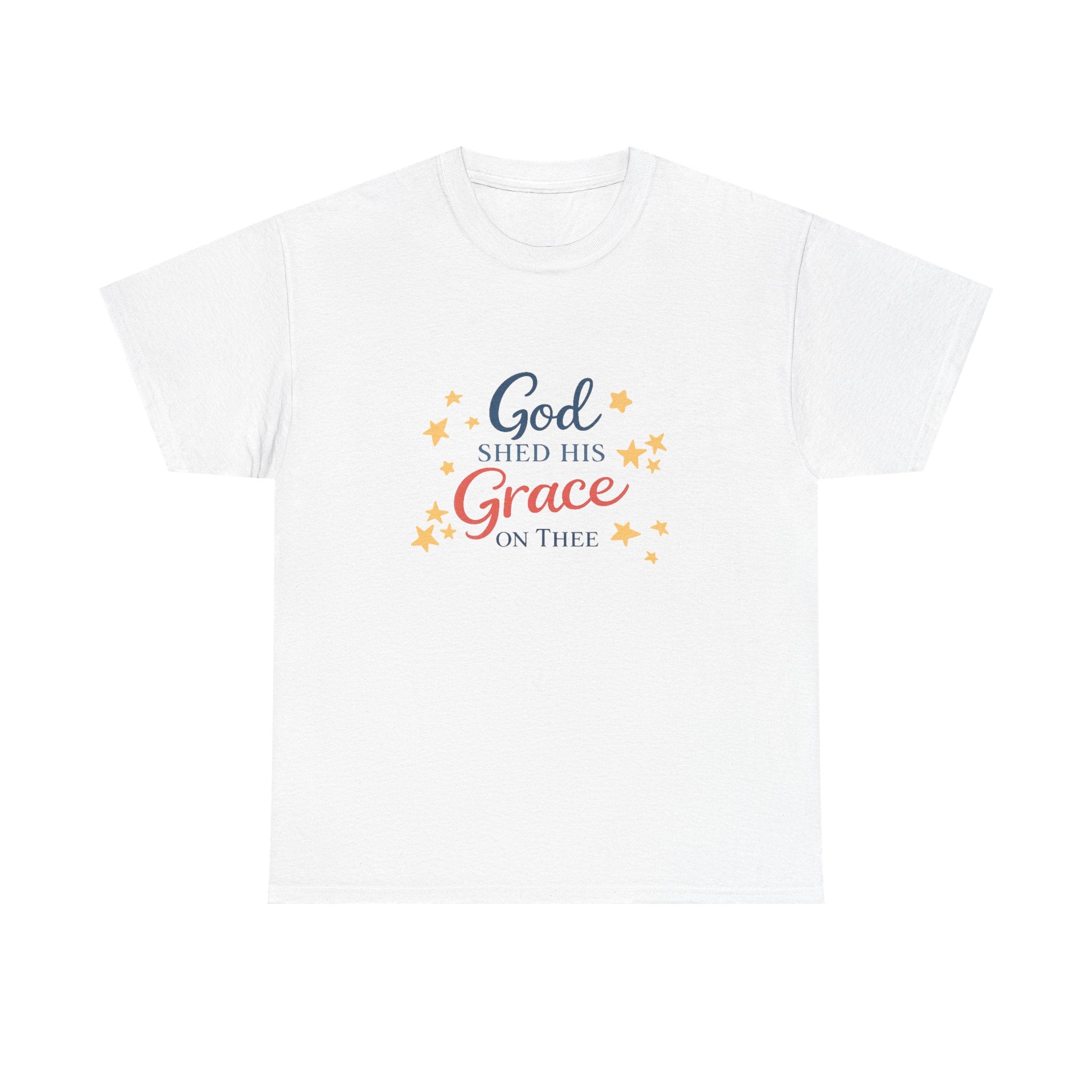 God Shed His Grace on Thee T-Shirt - Patriotic Christian Tee Red White and Blue