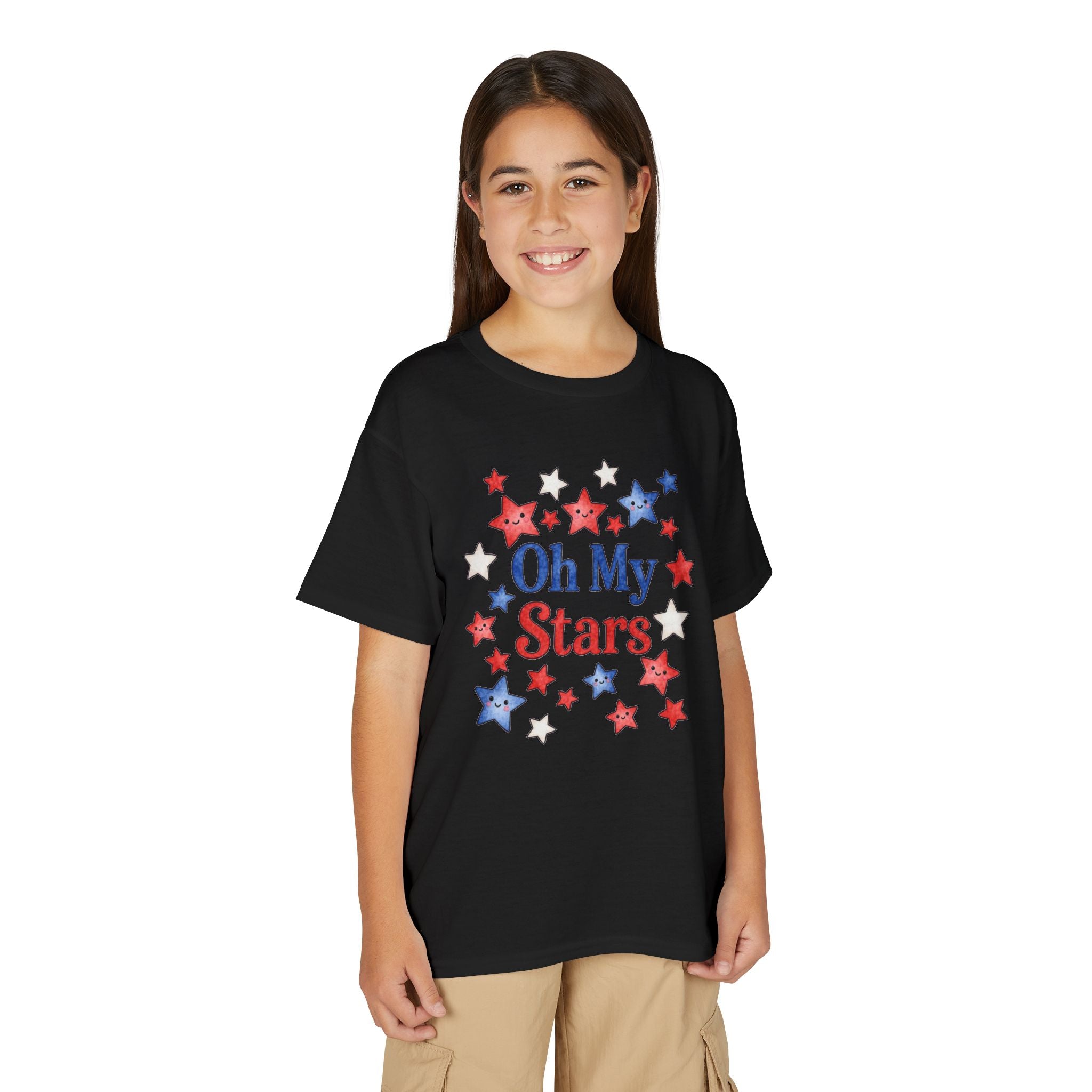 Oh My Stars Kids T-Shirt - Patriotic Red White and Blue Children's 4th of July Tee