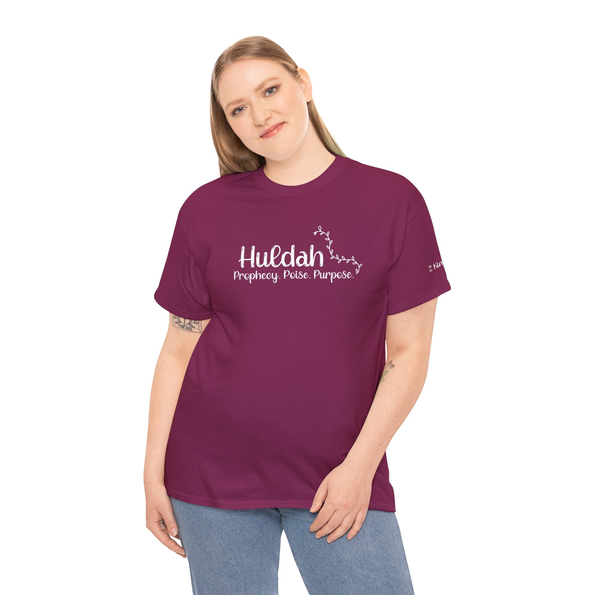 Huldah Shirt – Prophecy, Poise, Purpose – Christian T-Shirt – Women of the Bible – Faith & Inspiration Tee