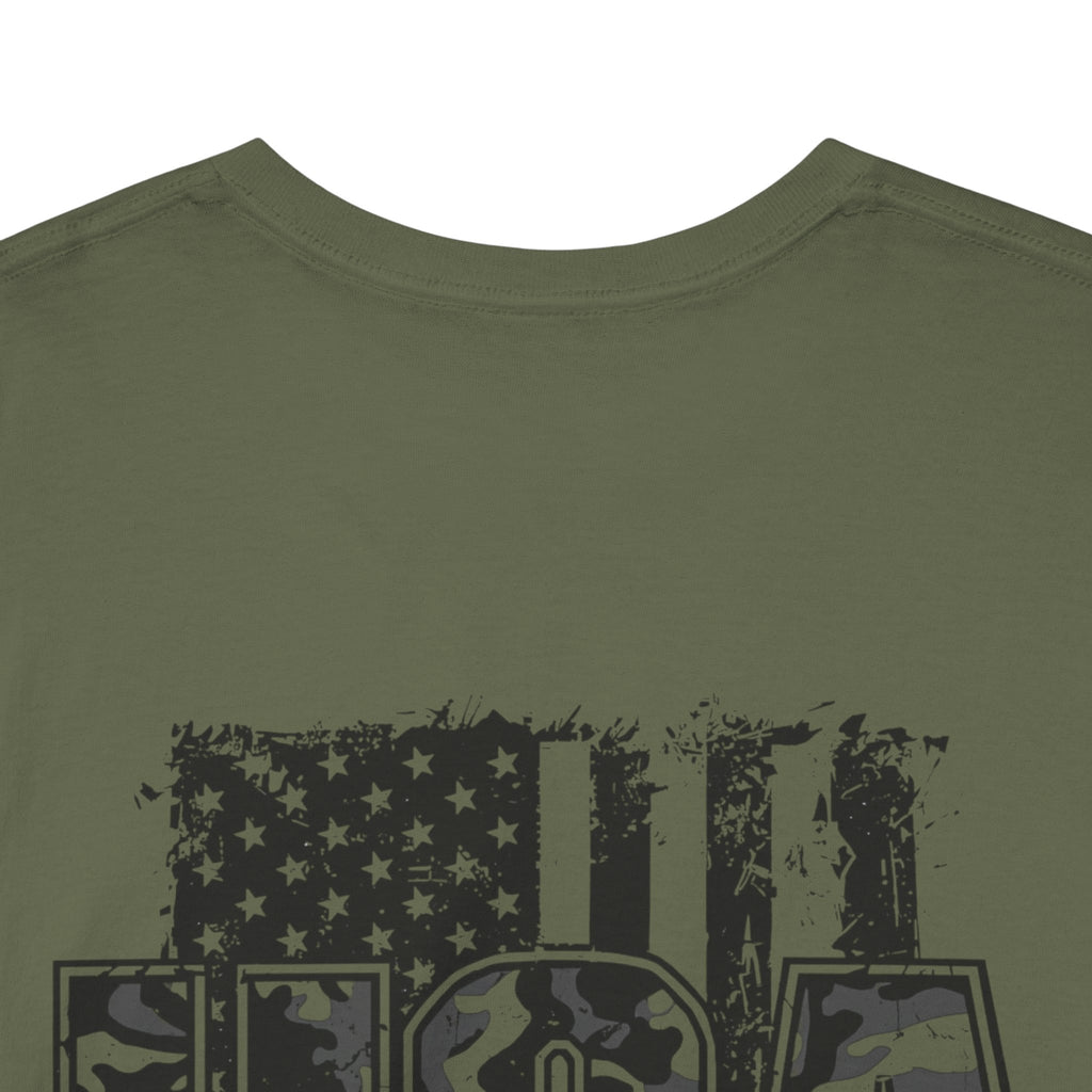 USA Camo Flag T-Shirt - Patriotic Military Style Tee for Men