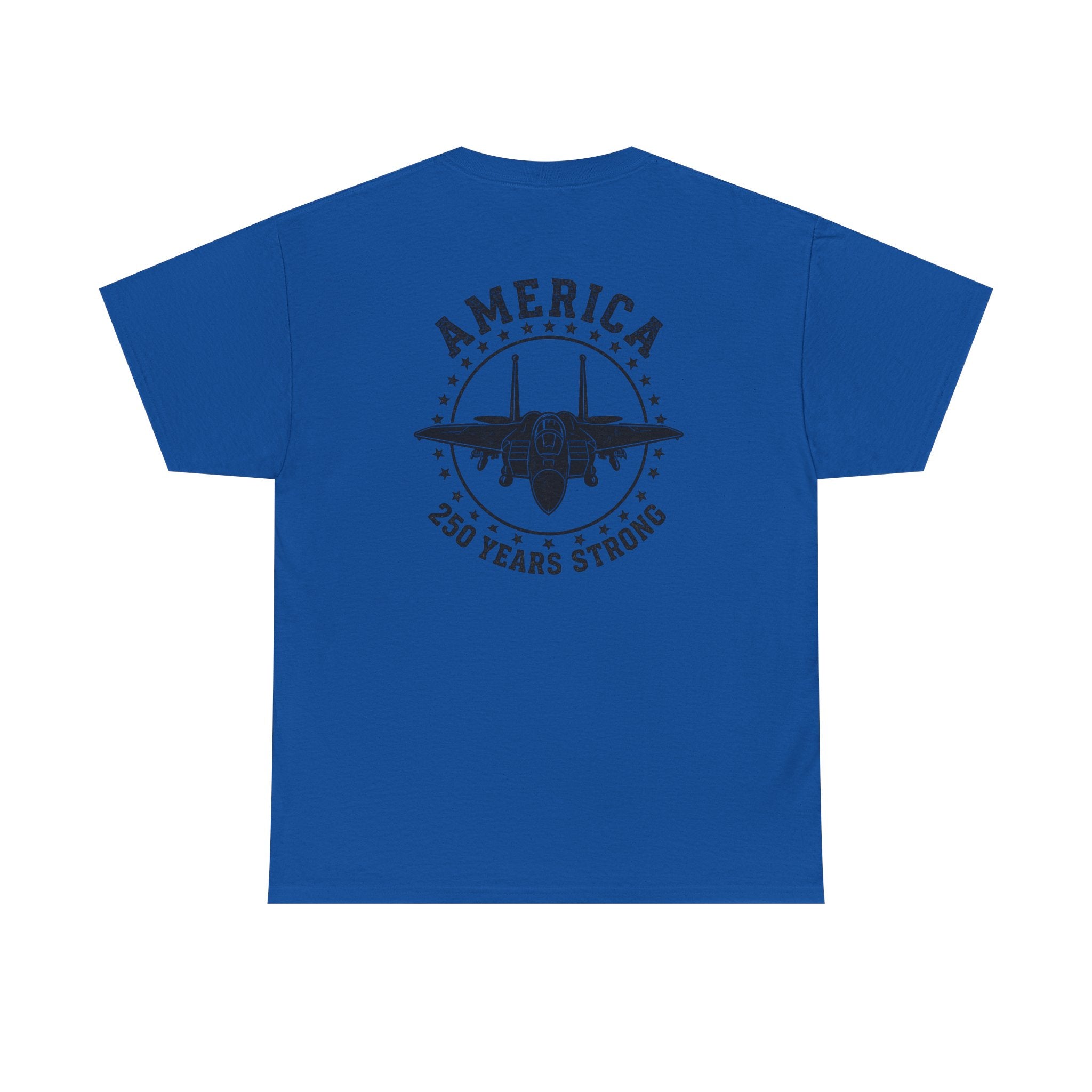 America 250 Years Strong Military Green Graphic Tee | Tactical Patriotic Fighter Jet T-Shirt