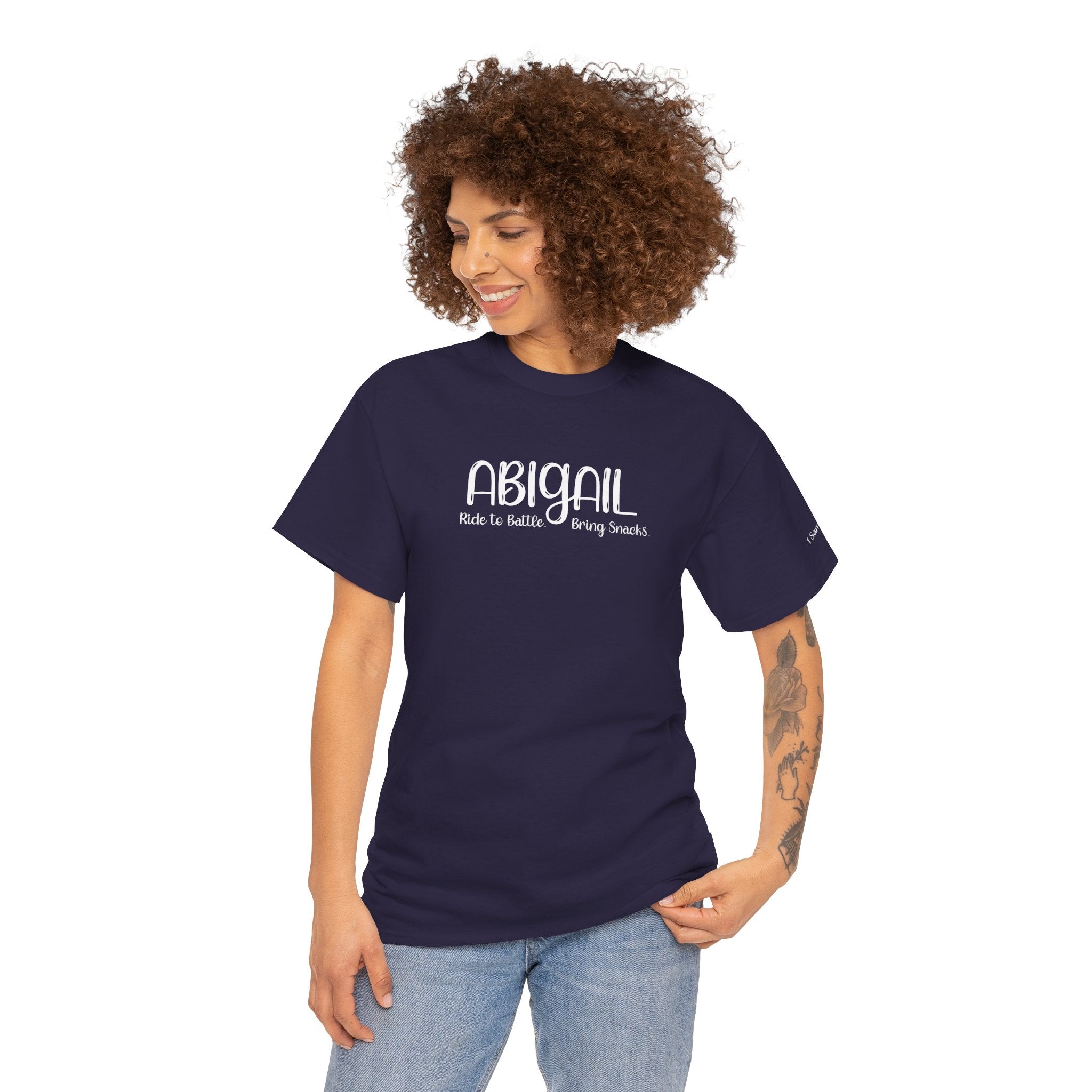 Abigail Shirt – Ride to Battle, Bring Snacks – Christian T-Shirt – Women of the Bible – Funny Faith Shirt
