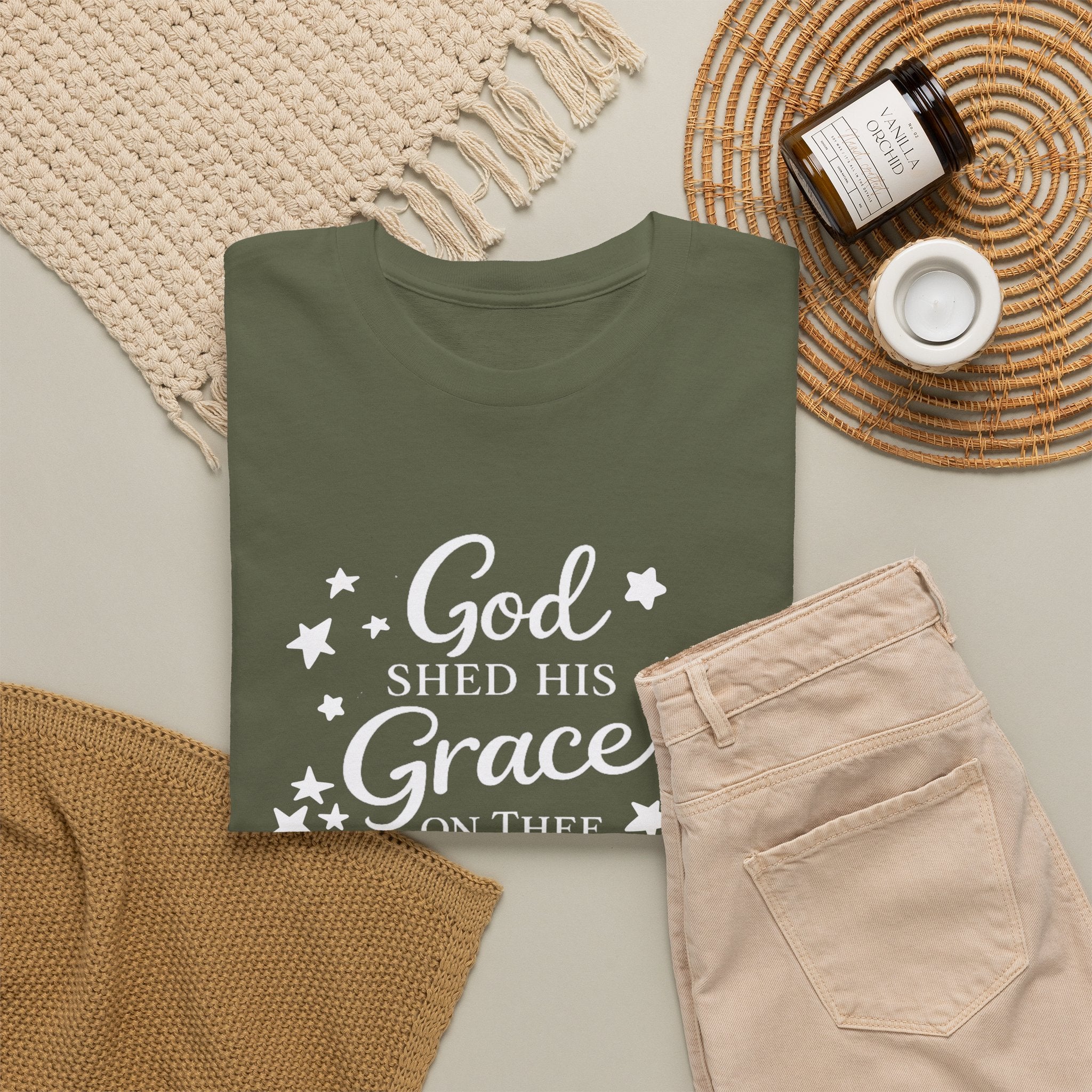 God Shed His Grace on Thee T-Shirt - Christian Faith Tee