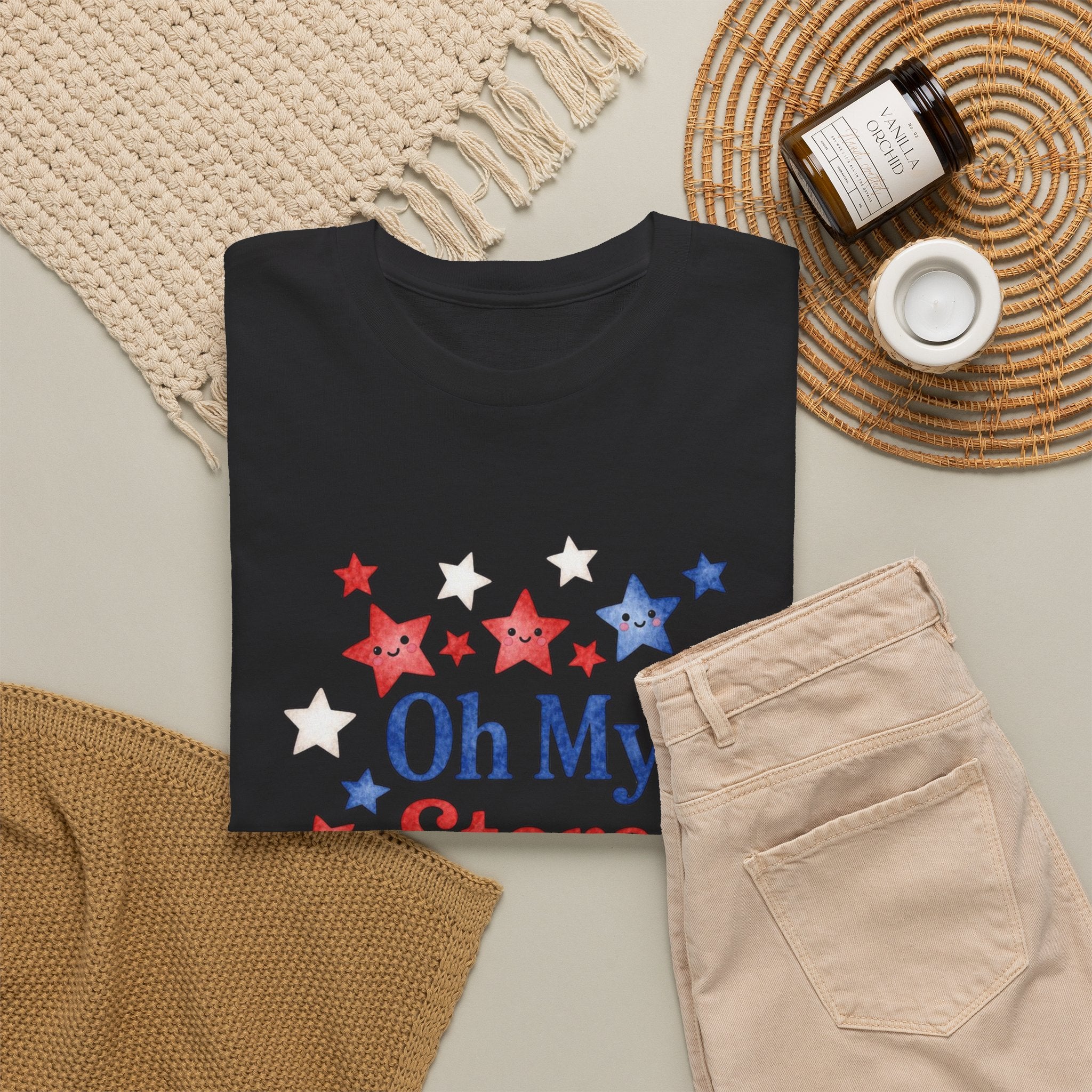 Oh My Stars T-Shirt - Patriotic Red White and Blue Women's Tee