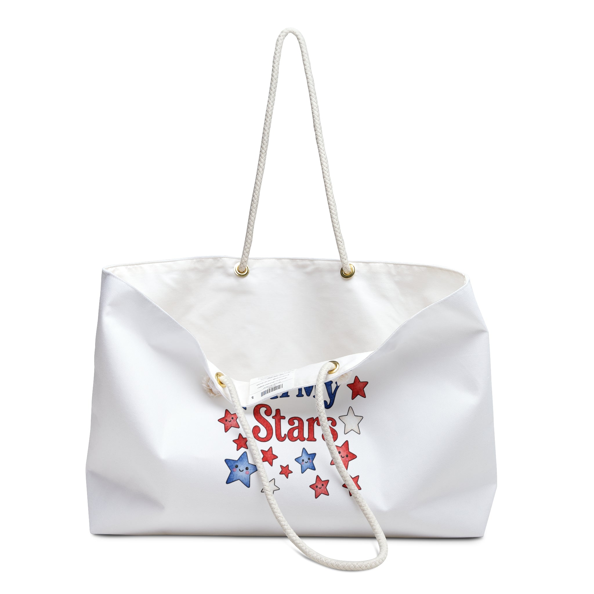 Oh My Stars Weekender Bag Patriotic Red White and Blue Travel Tote