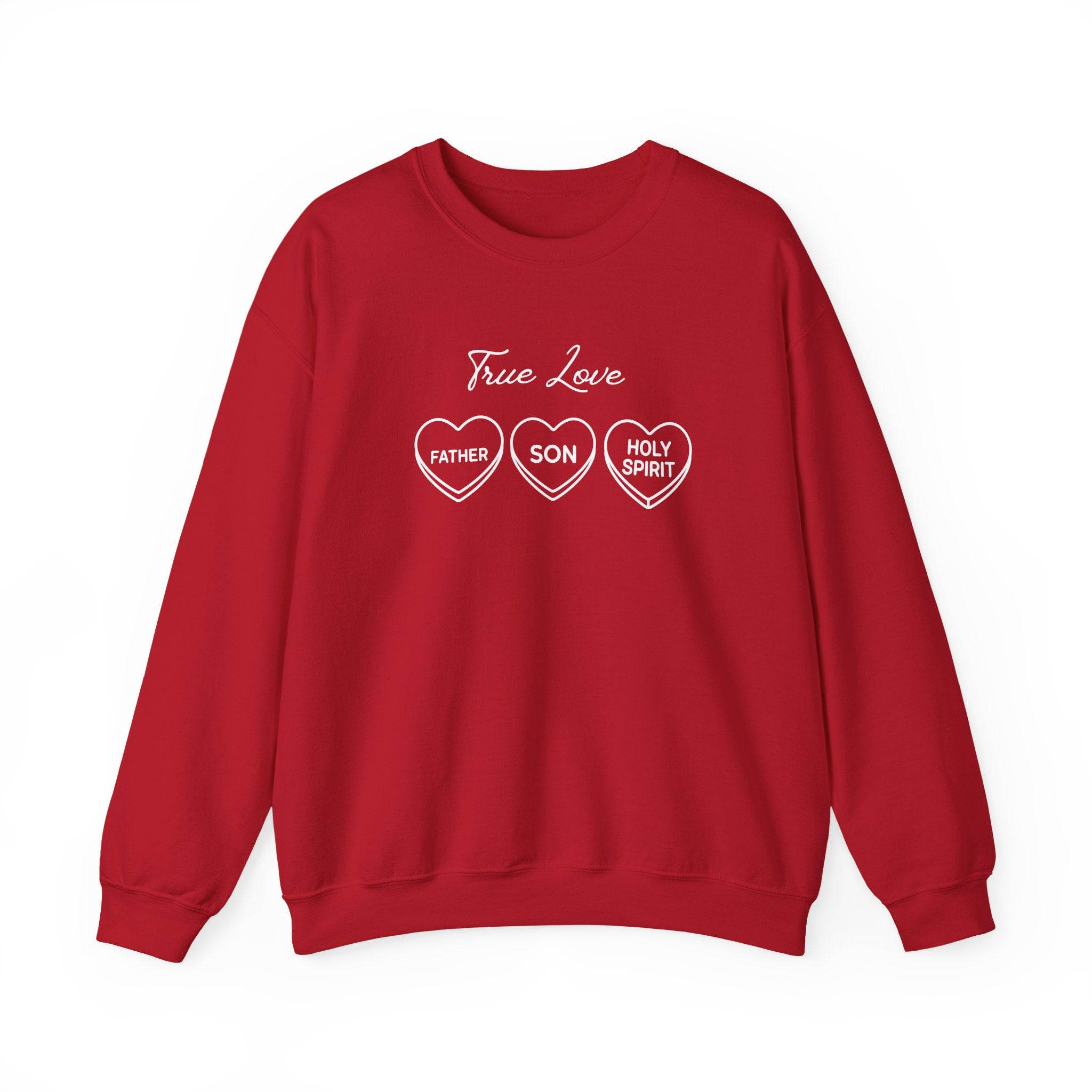 True Love Hearts Faith Sweatshirt | Father Son Holy Spirit Faith Crewneck