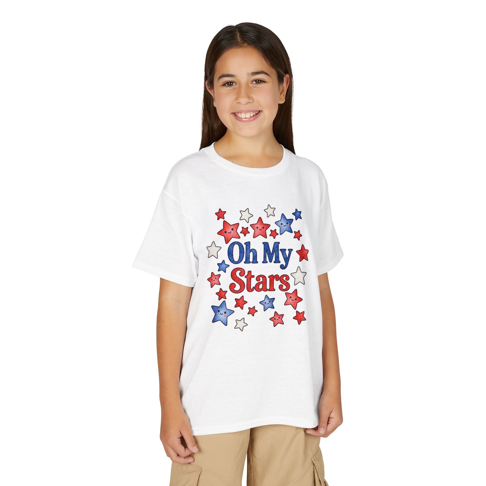 Oh My Stars Kids T-Shirt - Patriotic Red White and Blue Children's 4th of July Tee