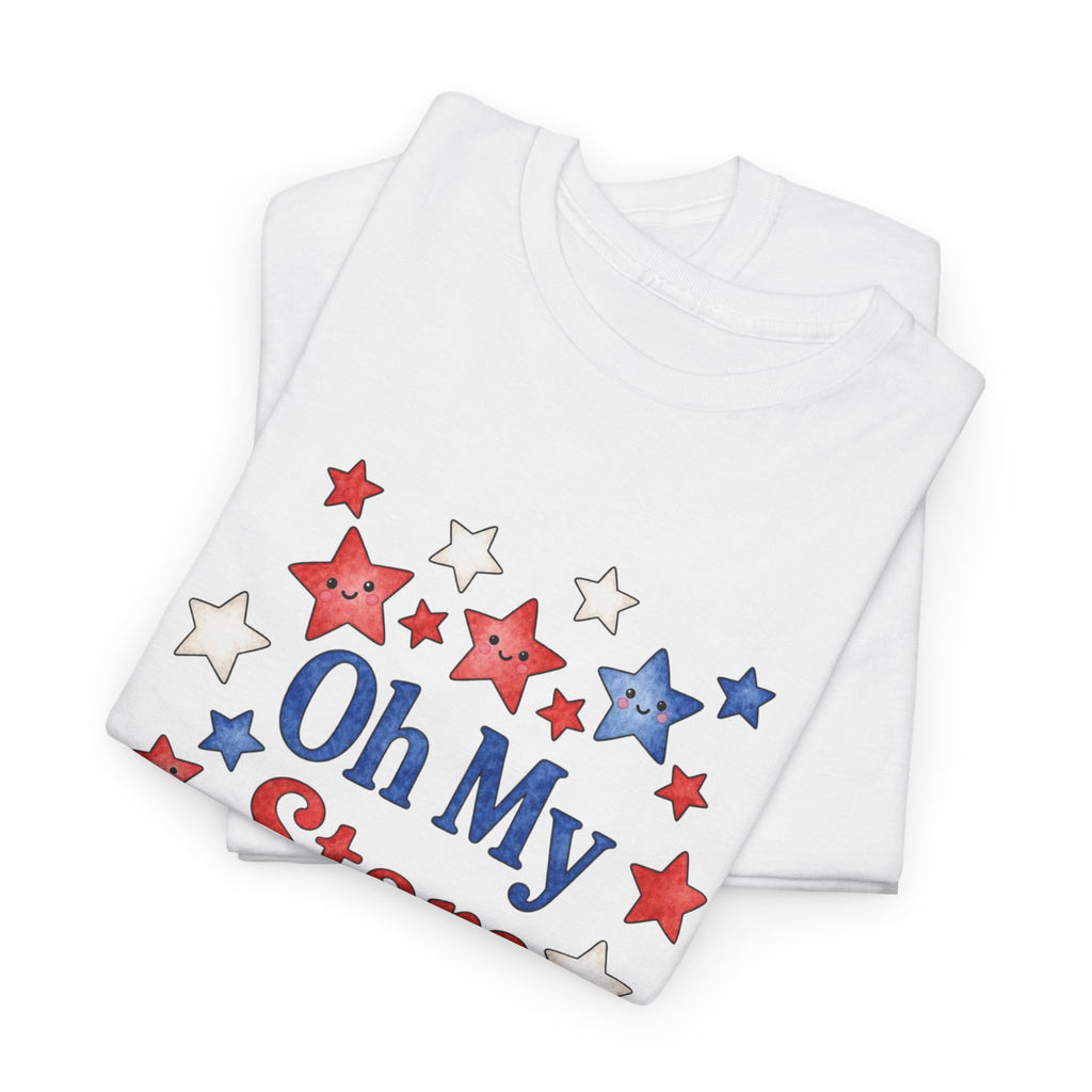 Oh My Stars T-Shirt - Patriotic Red White and Blue Women's Tee