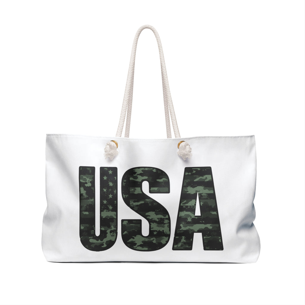 USA Camo Weekender Bag - Camouflage Patriotic Travel Tote