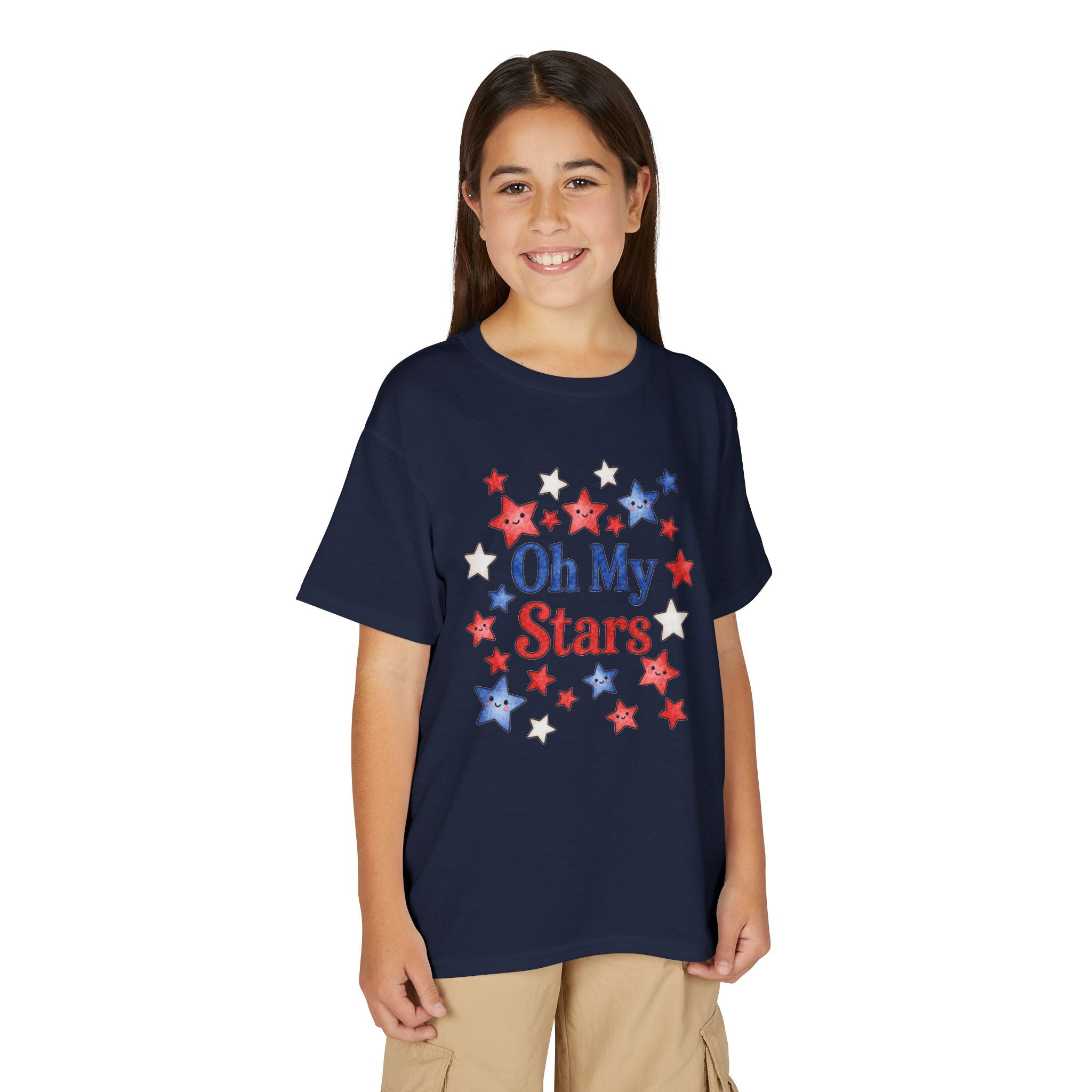 Oh My Stars Kids T-Shirt - Patriotic Red White and Blue Children's 4th of July Tee