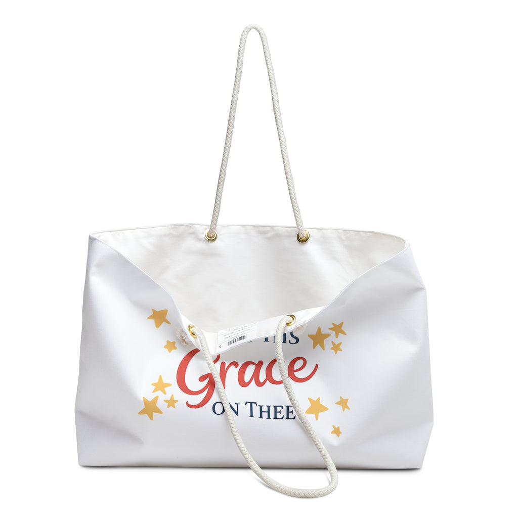 God Shed His Grace on Thee Weekender Bag Patriotic Christian Travel Tote