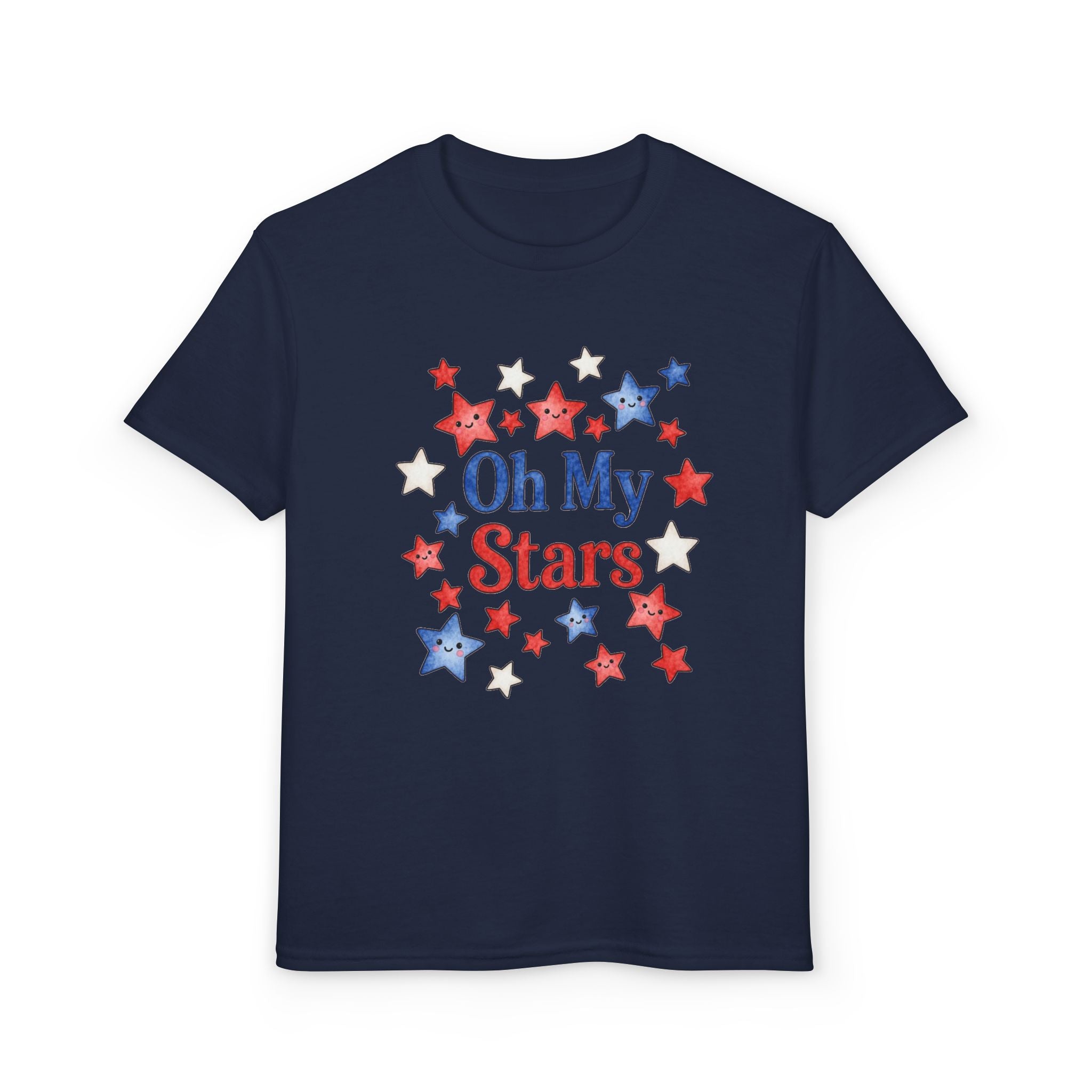 Oh My Stars Kids T-Shirt - Patriotic Red White and Blue Children's 4th of July Tee