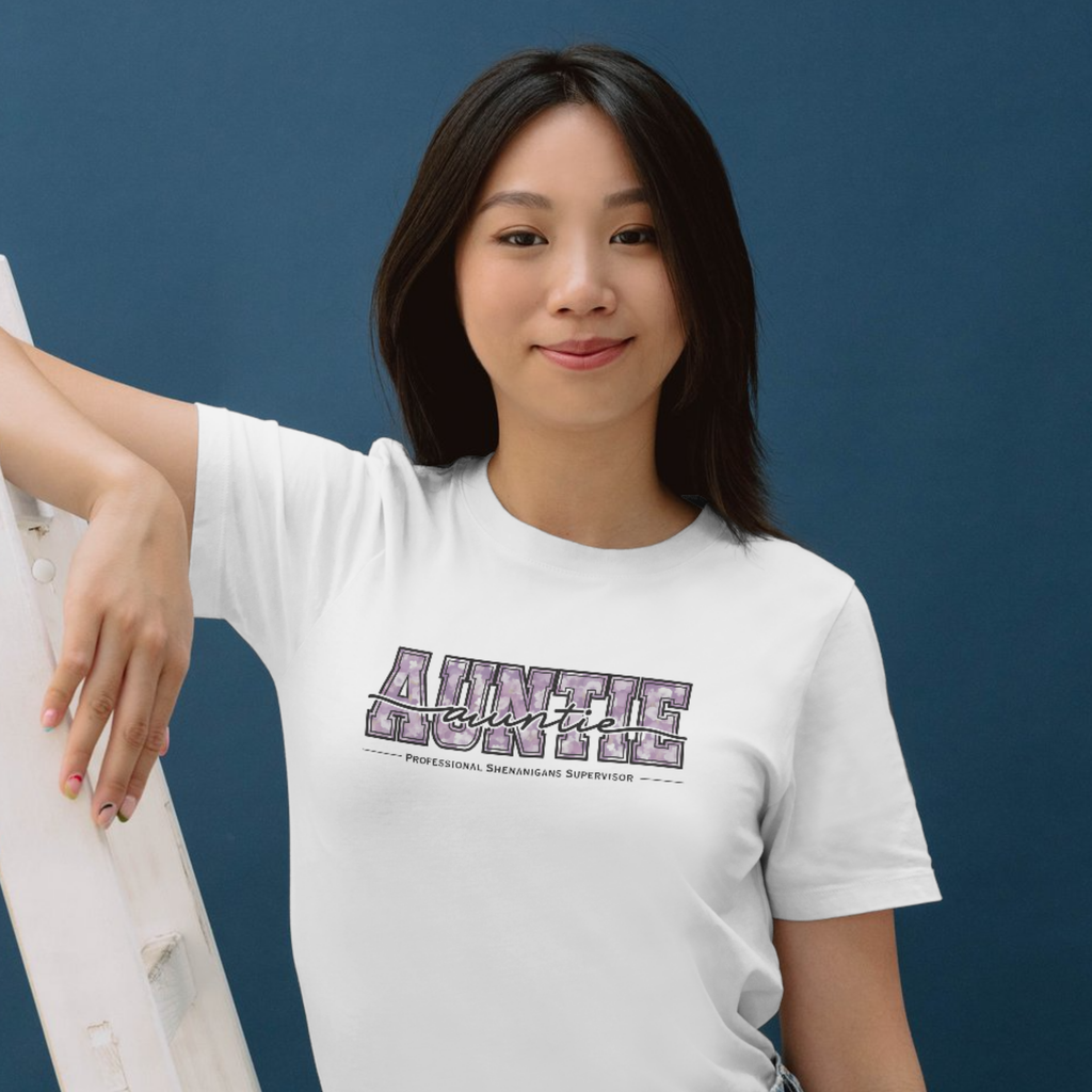 Auntie Legend Tee — Retro Floral 'AUNTIE' Crewneck Shirt