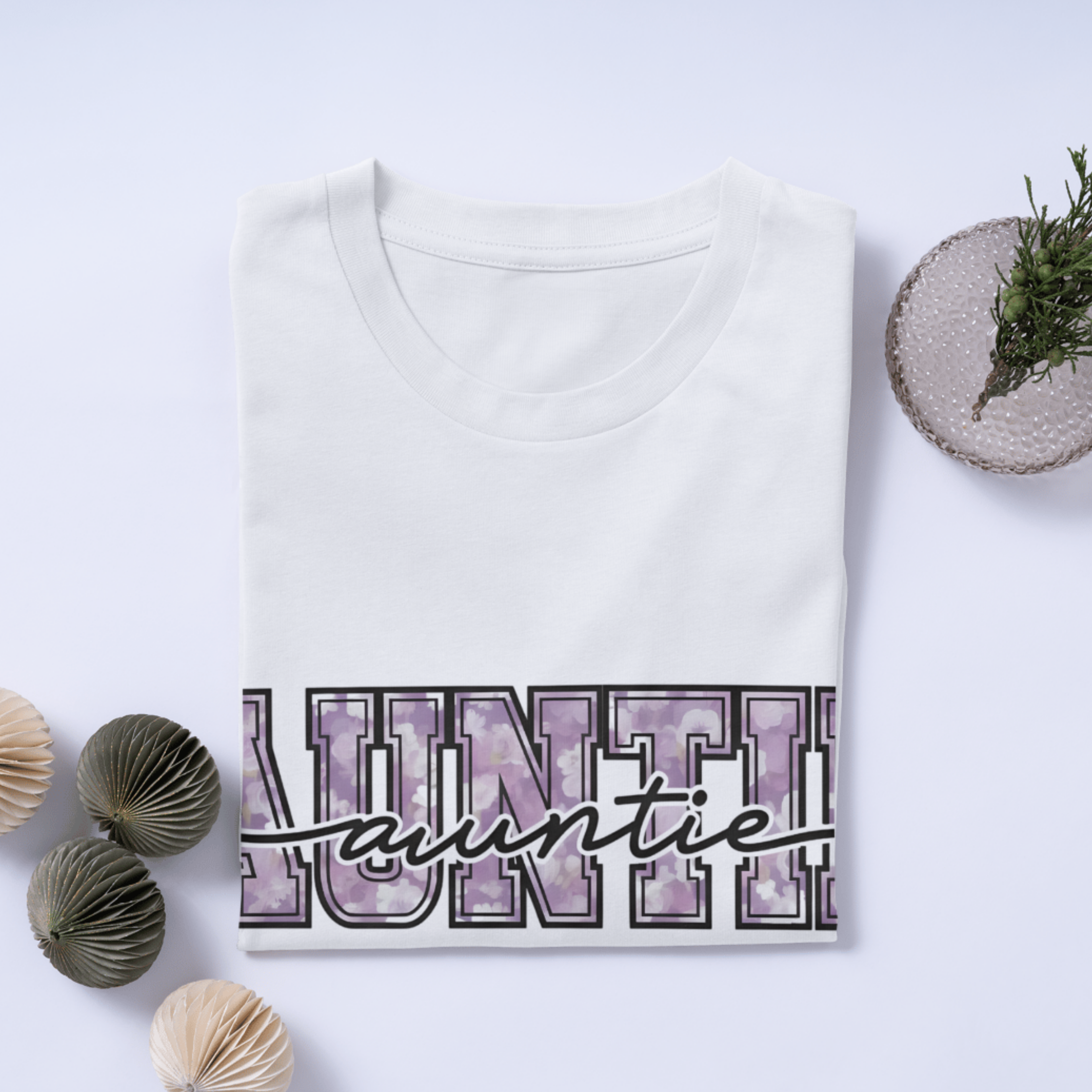 Auntie Legend Tee — Retro Floral 'AUNTIE' Crewneck Shirt