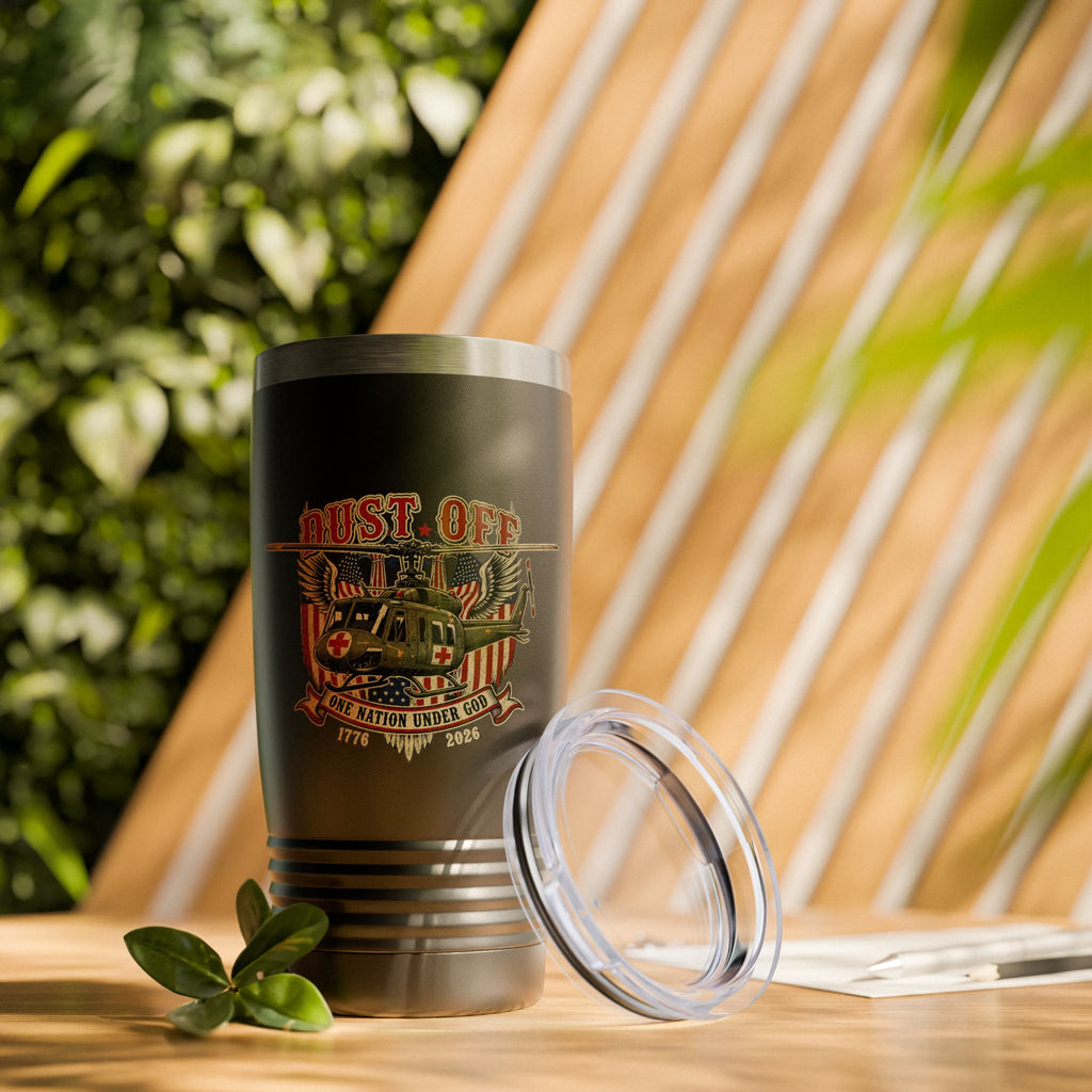 Dust Off Military Helicopter Tumbler — 20oz Patriotic Army Medevac Gift for Veterans