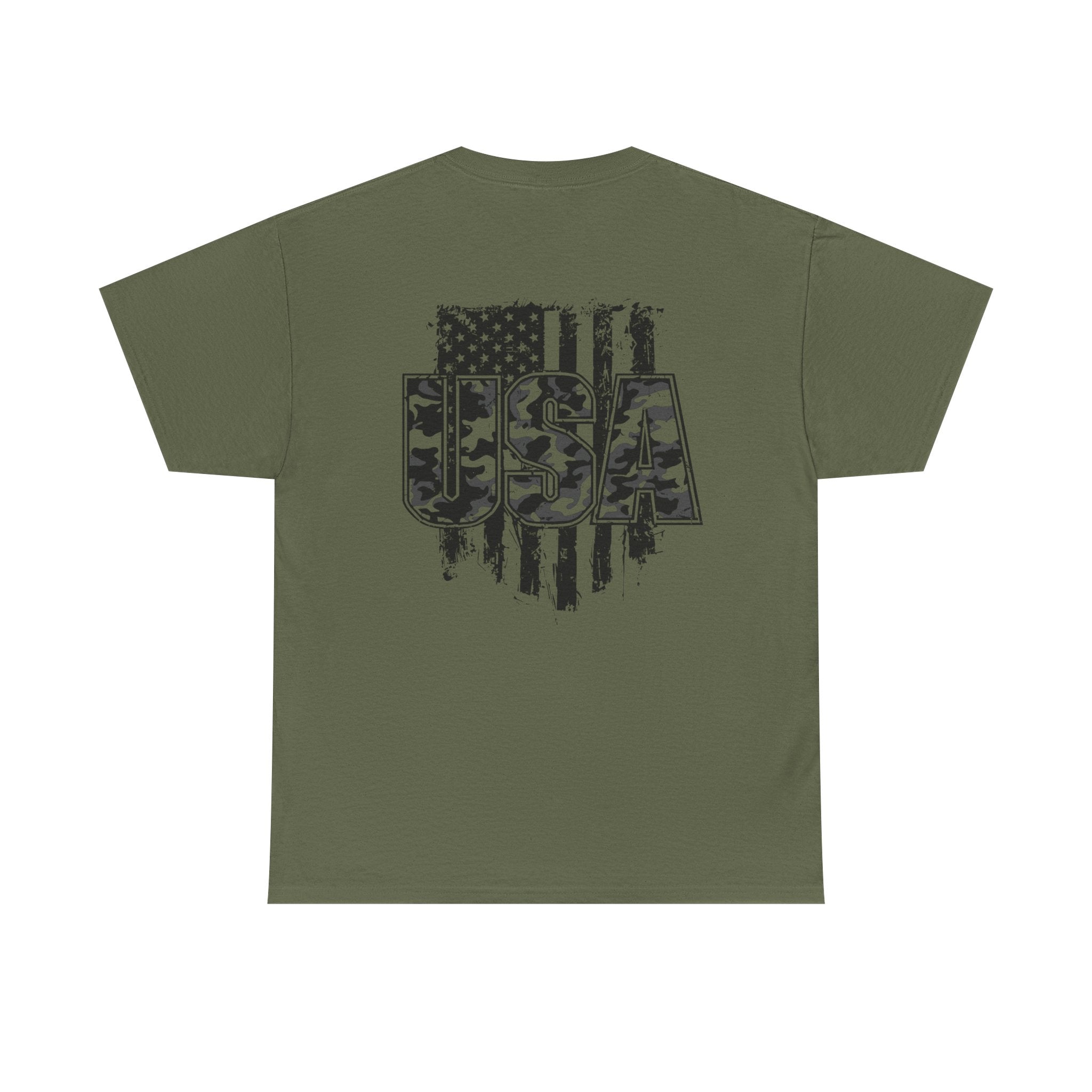 USA Camo Flag T-Shirt - Patriotic Military Style Tee for Men
