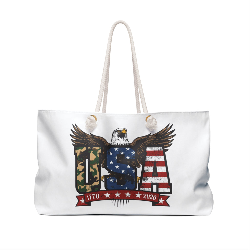 USA Bald Eagle Weekender Bag Patriotic American Flag Travel Tote 1776