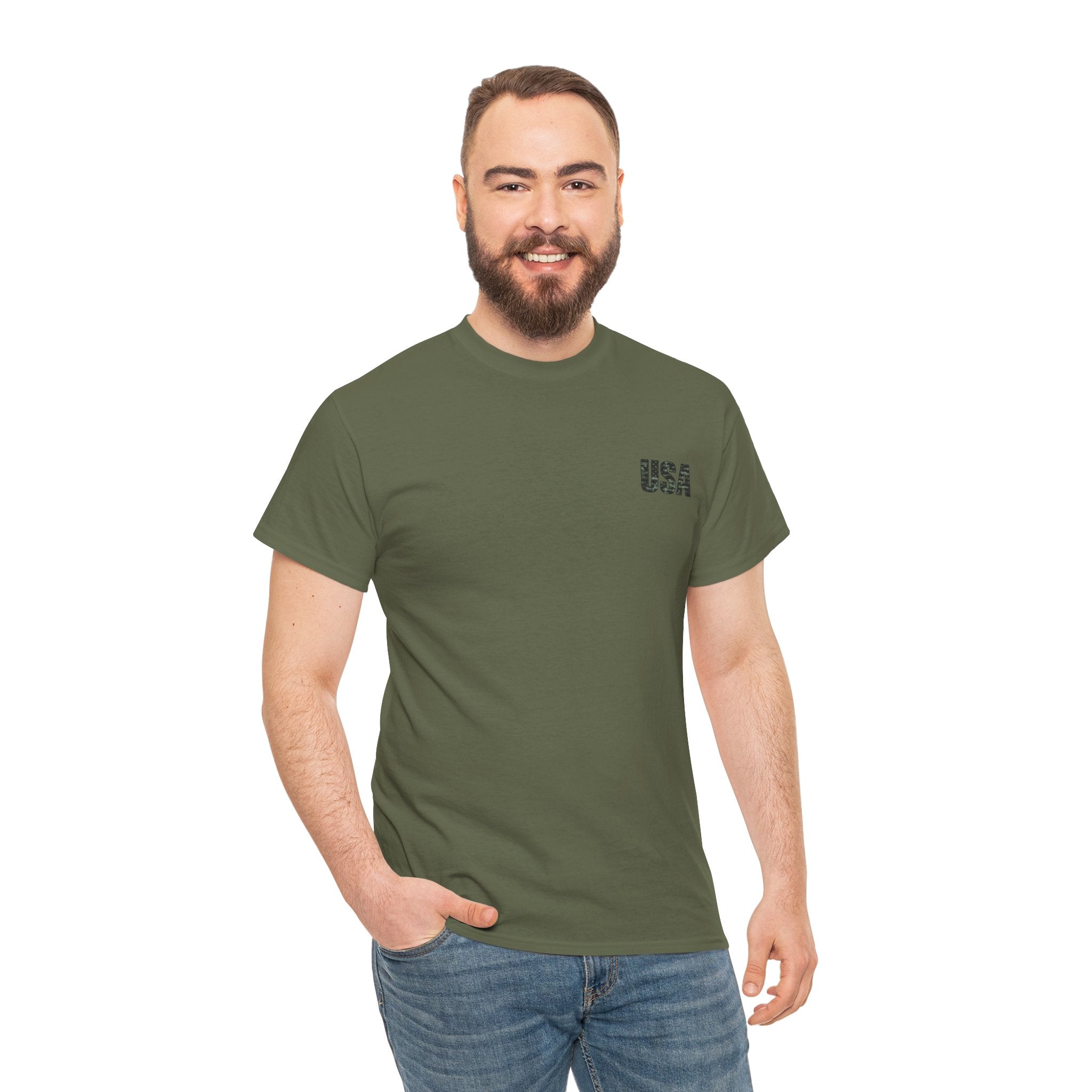 USA Camo Flag T-Shirt - Patriotic Military Style Tee for Men