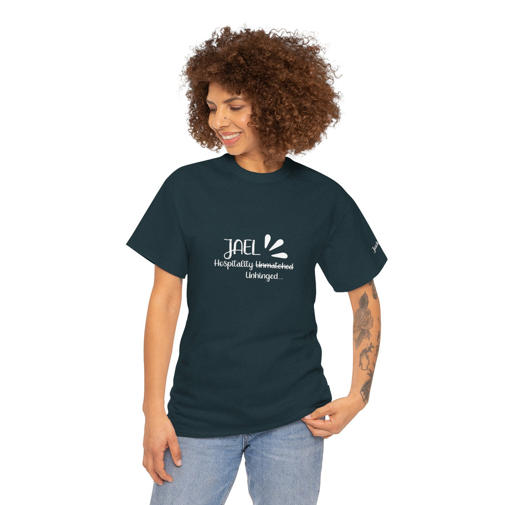 Jael Shirt – “Hospitality Unhinged” Funny Christian Tee