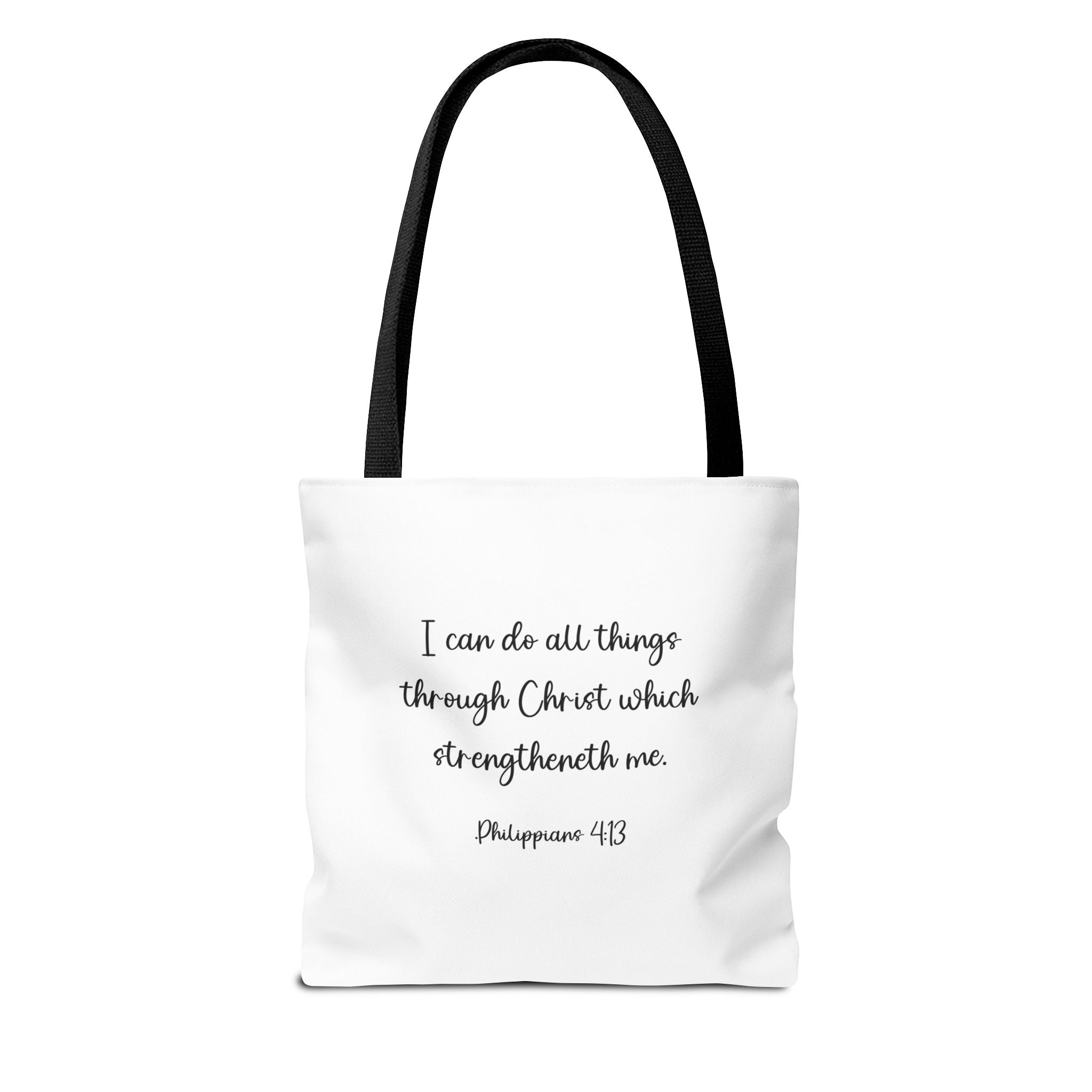 IInspirational Tote Bag – Floral Cross with Bible Verse – Christian Motivational Carryall