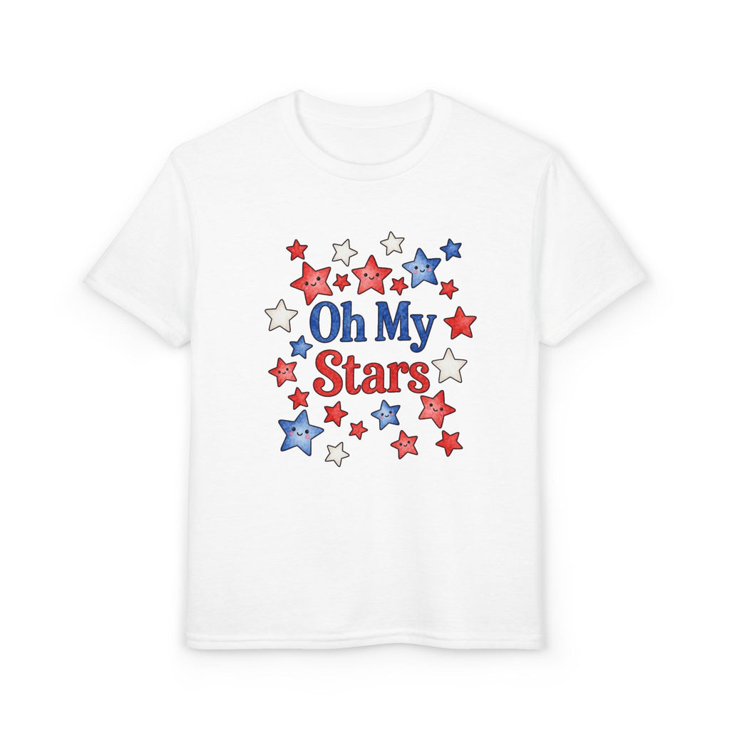 Oh My Stars Kids T-Shirt - Patriotic Red White and Blue Children's 4th of July Tee