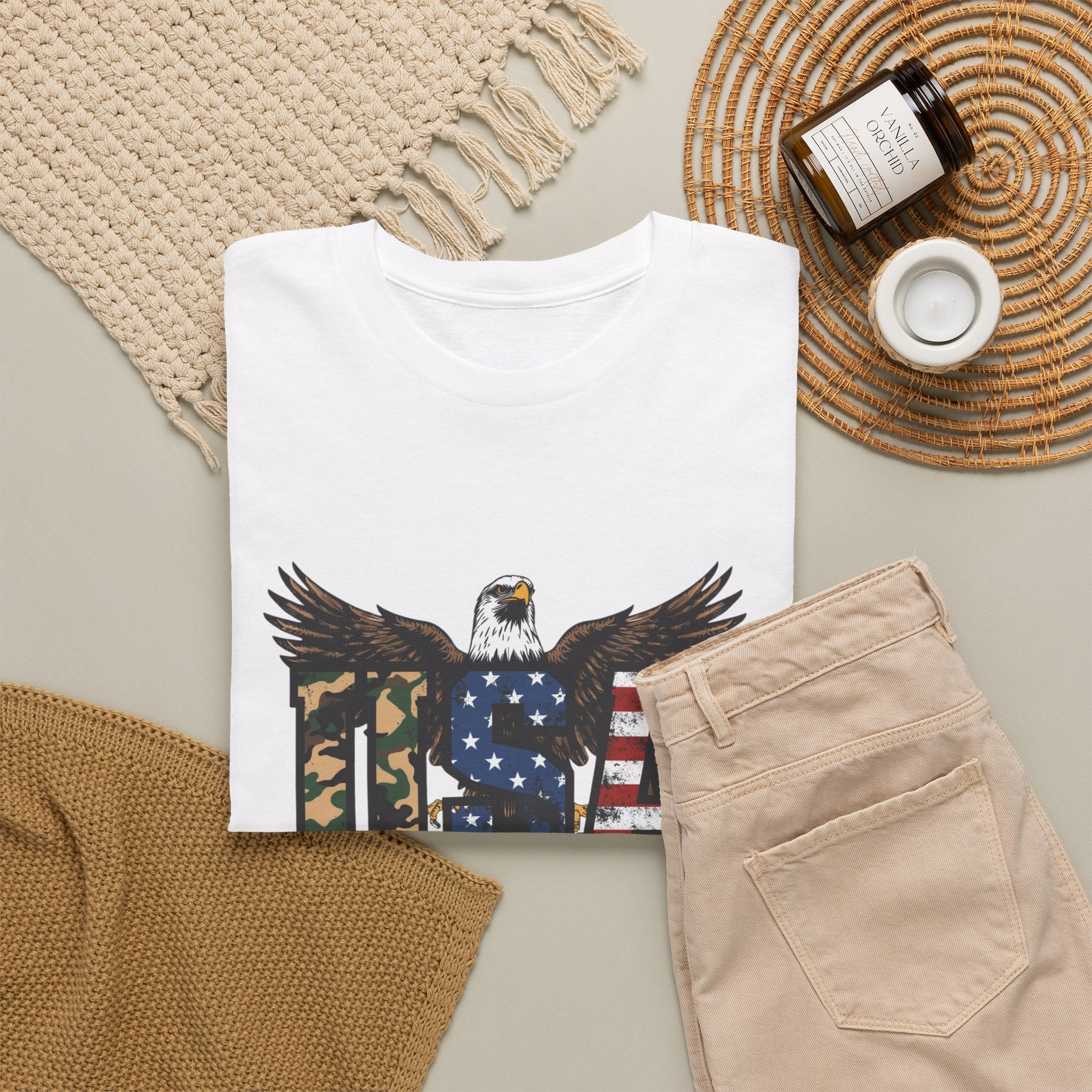 USA Bald Eagle T-Shirt - Patriotic American Flag Tee for Men and Women