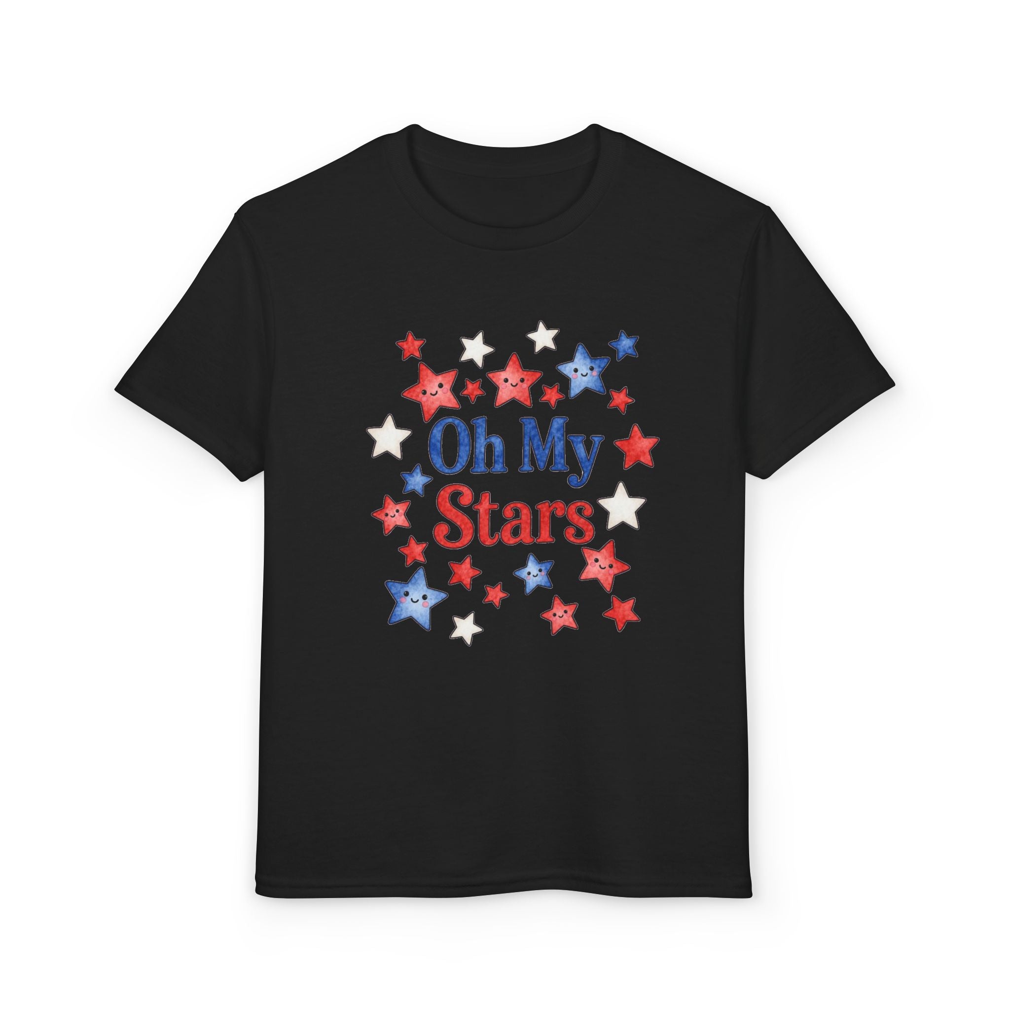 Oh My Stars Kids T-Shirt - Patriotic Red White and Blue Children's 4th of July Tee