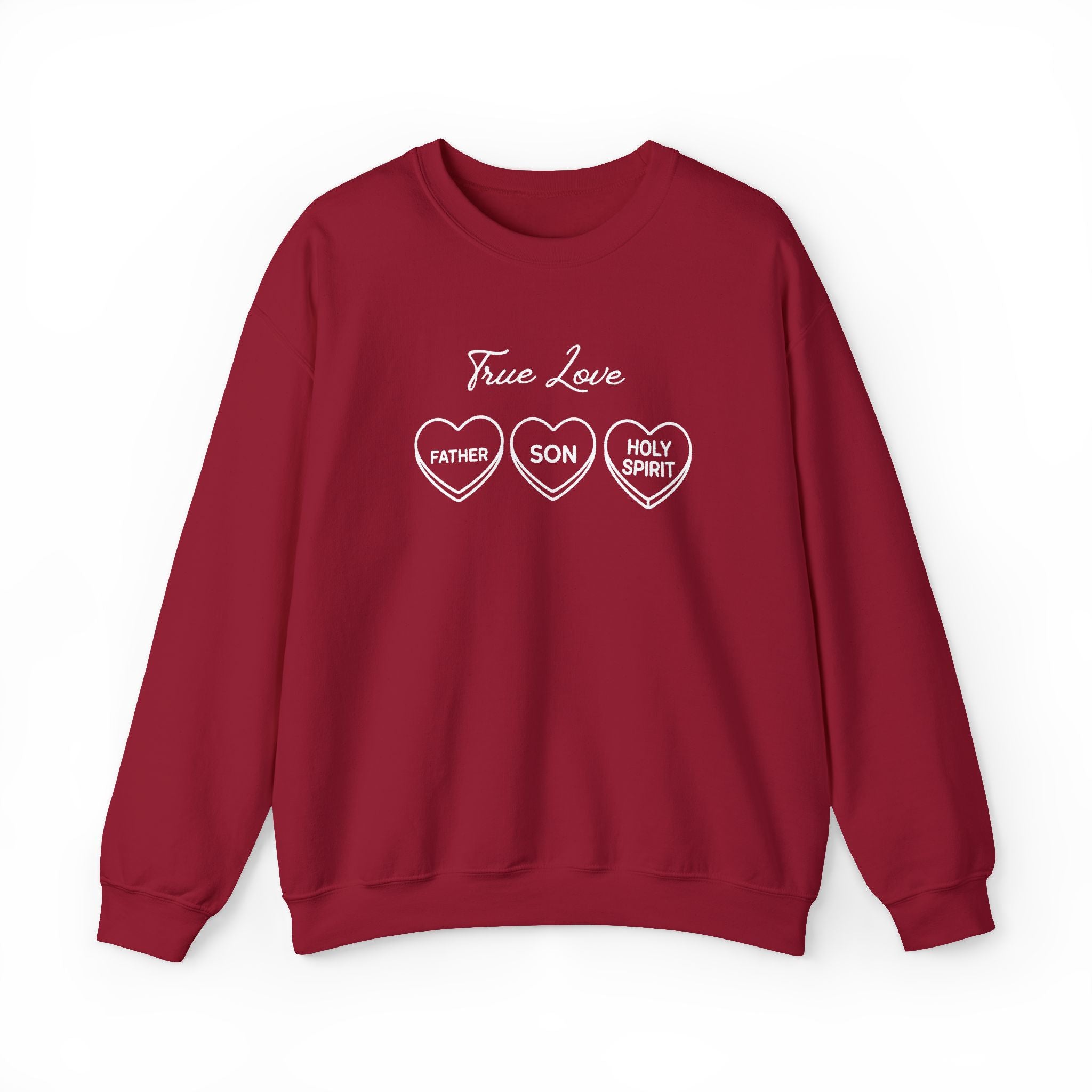 True Love Hearts Faith Sweatshirt | Father Son Holy Spirit Faith Crewneck