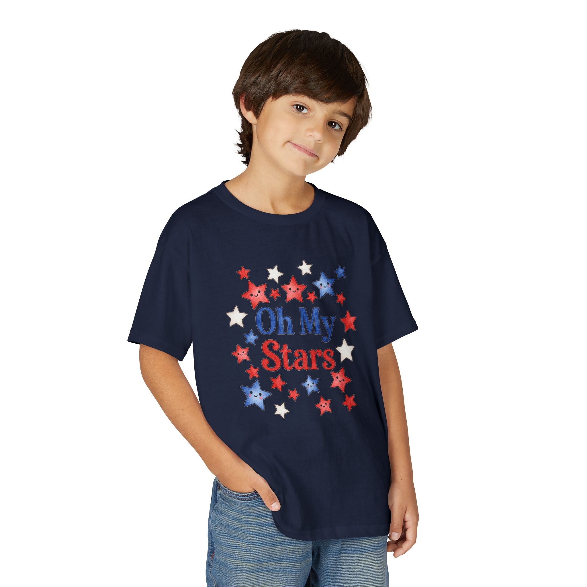 Oh My Stars Kids T-Shirt - Patriotic Red White and Blue Children's 4th of July Tee