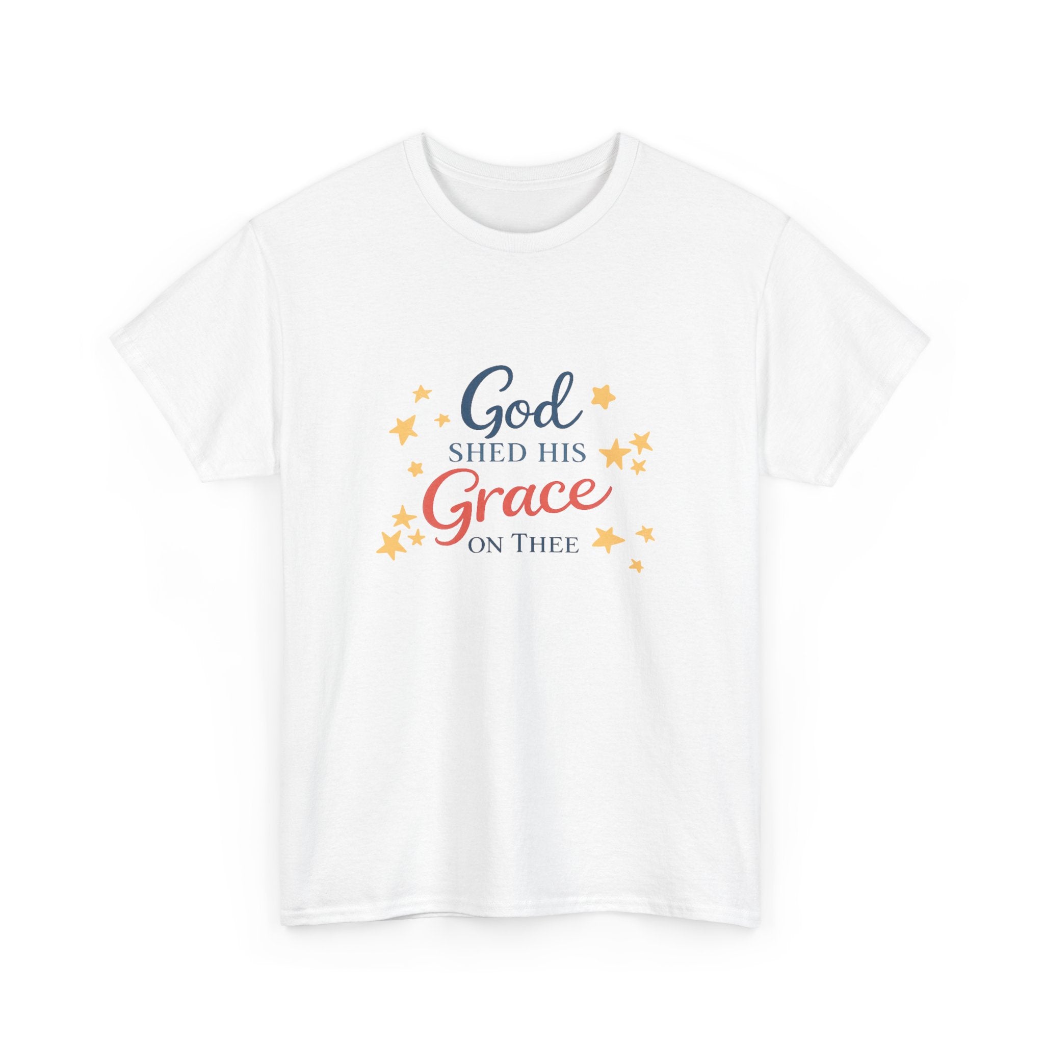 God Shed His Grace on Thee T-Shirt - Patriotic Christian Tee Red White and Blue
