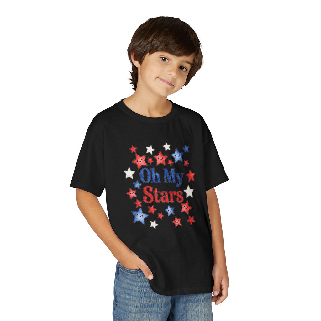 Oh My Stars Kids T-Shirt - Patriotic Red White and Blue Children's 4th of July Tee