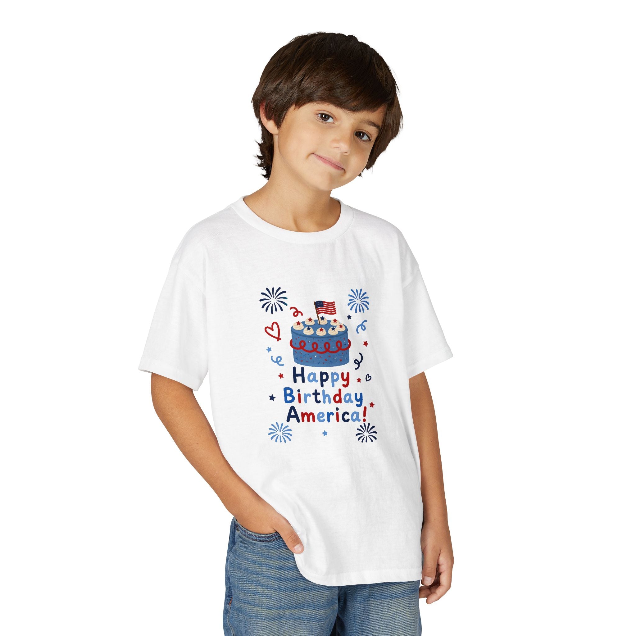 Happy Birthday America Kids T-Shirt - 4th of July Tee for Boys and Girls