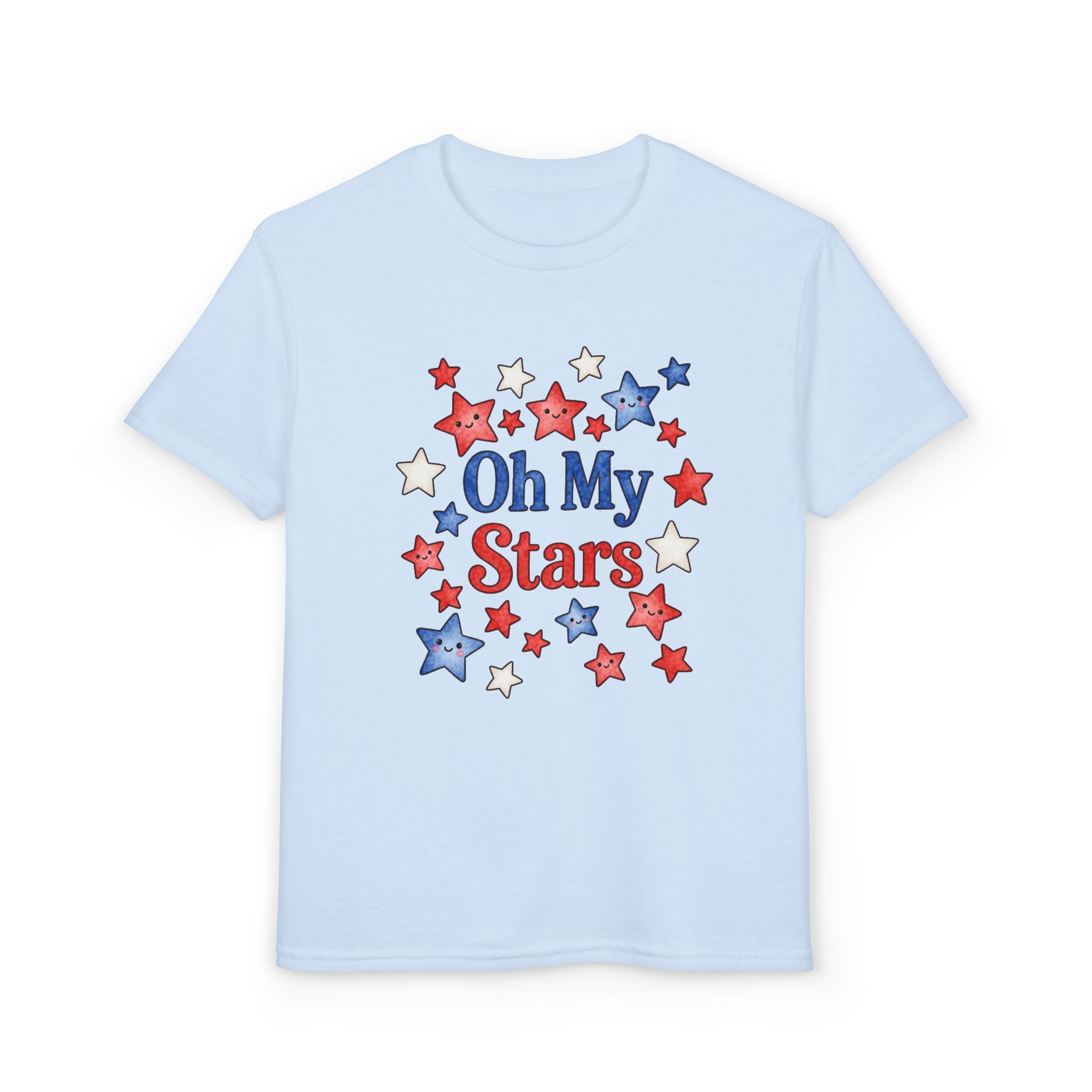 Oh My Stars Kids T-Shirt - Patriotic Red White and Blue Children's 4th of July Tee