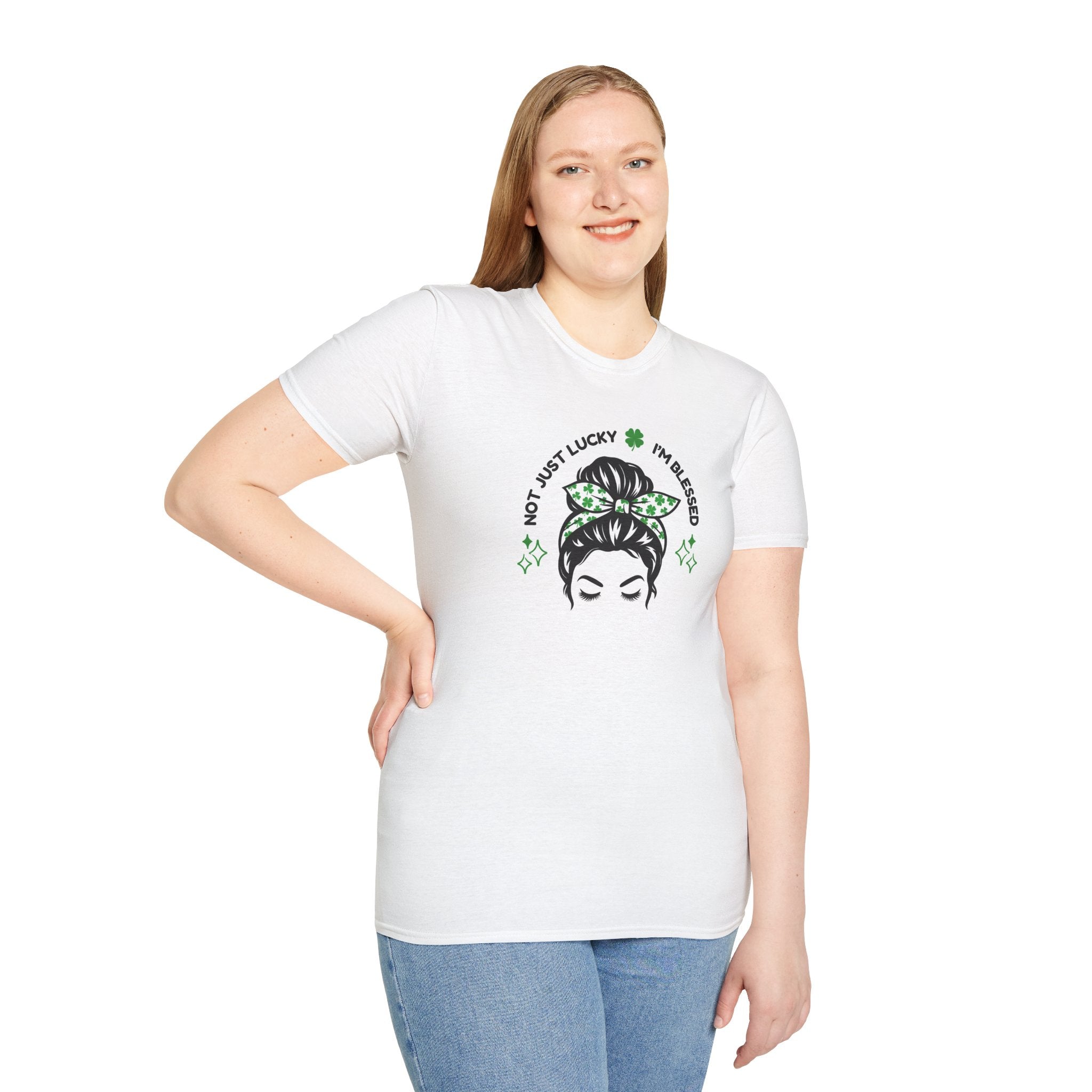 Not Just Lucky - Blessed St Patrick's Day Unisex Softstyle T-Shirt