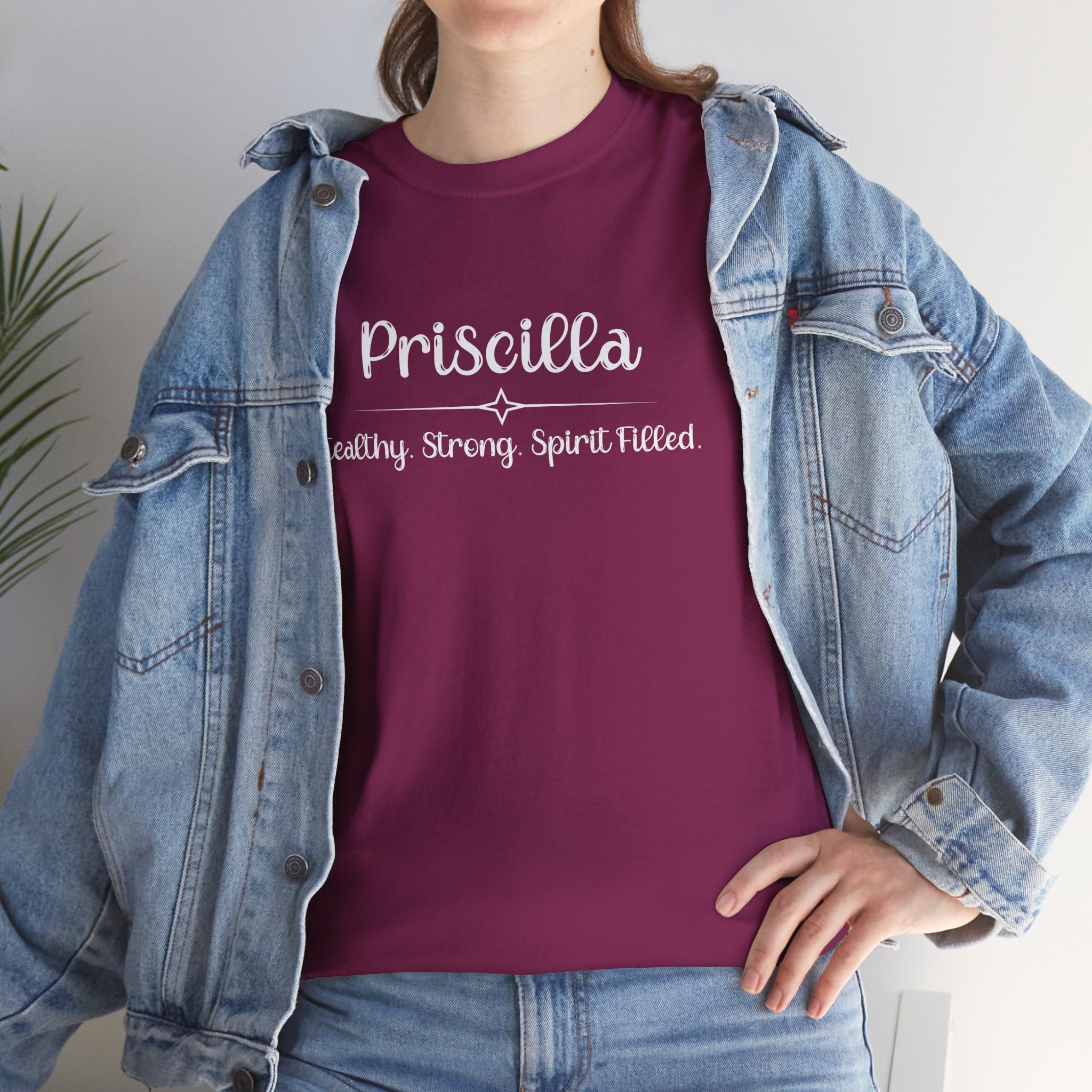 Priscilla Shirt – Stealthy, Strong, Spirit-Filled – Christian T-Shirt – Women of the Bible – Faith Apparel