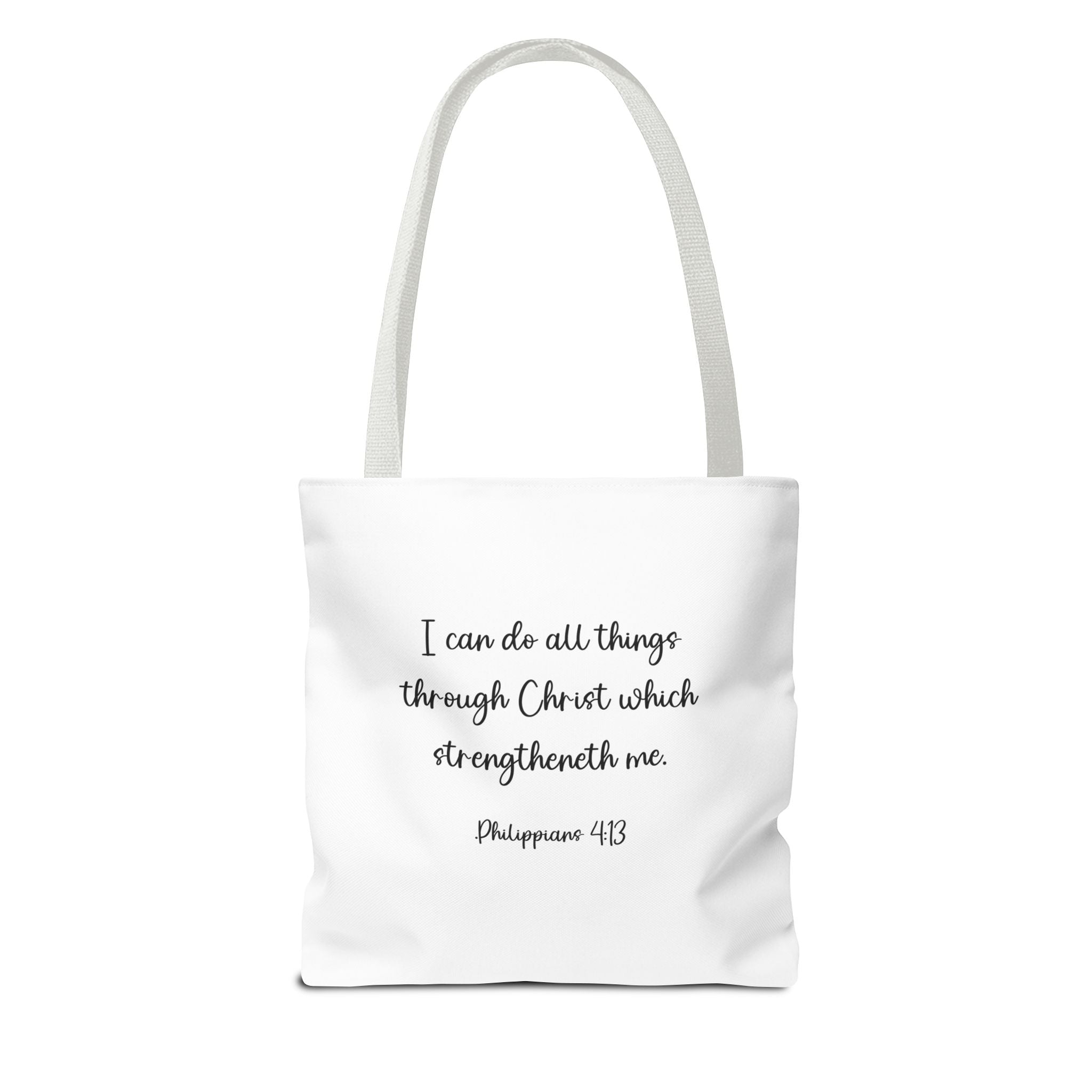IInspirational Tote Bag – Floral Cross with Bible Verse – Christian Motivational Carryall